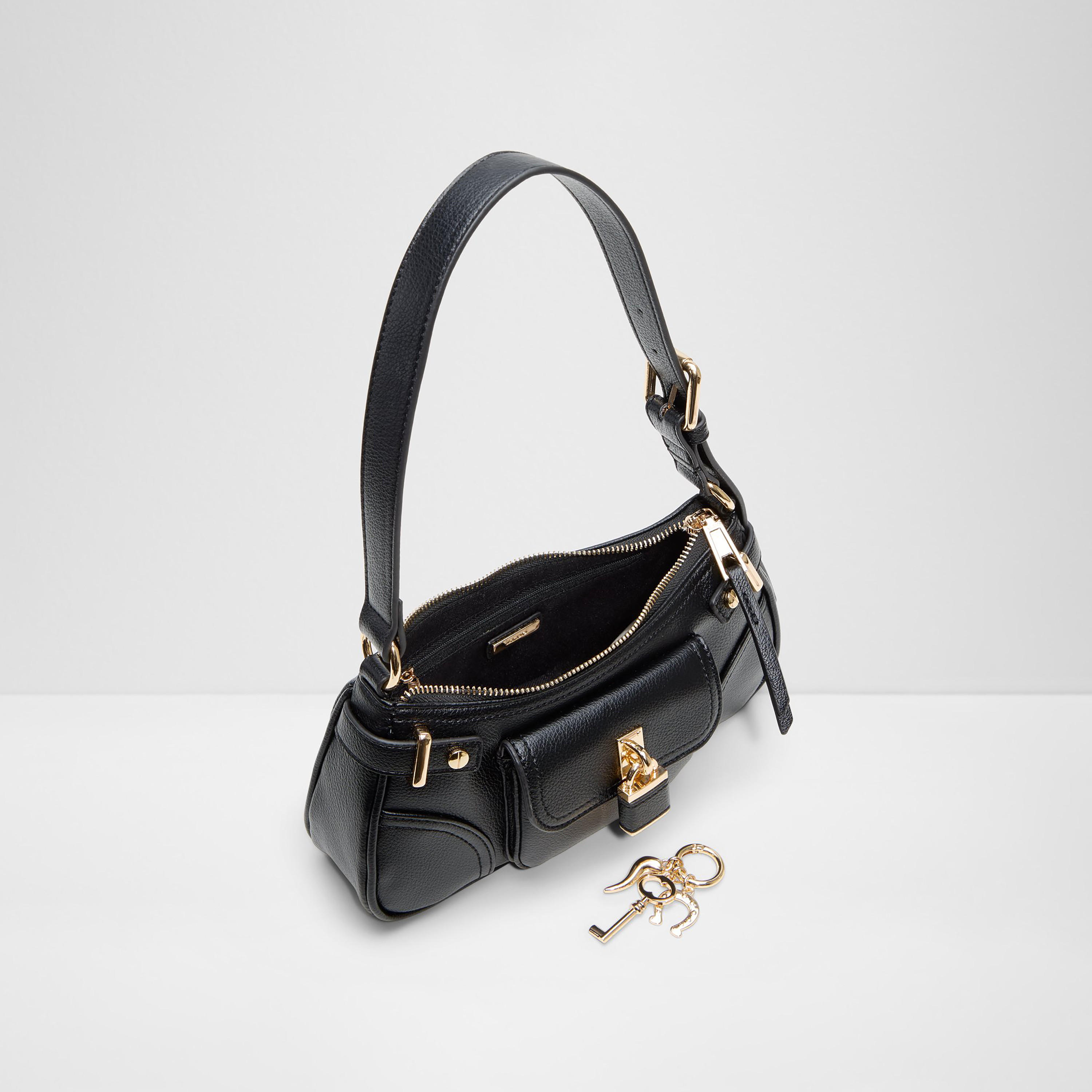 Aldo Beramandra Textured Single Handle Shoulder Bag with Zip Closure & Strap-women-bagsandwallets-handbags-image-3