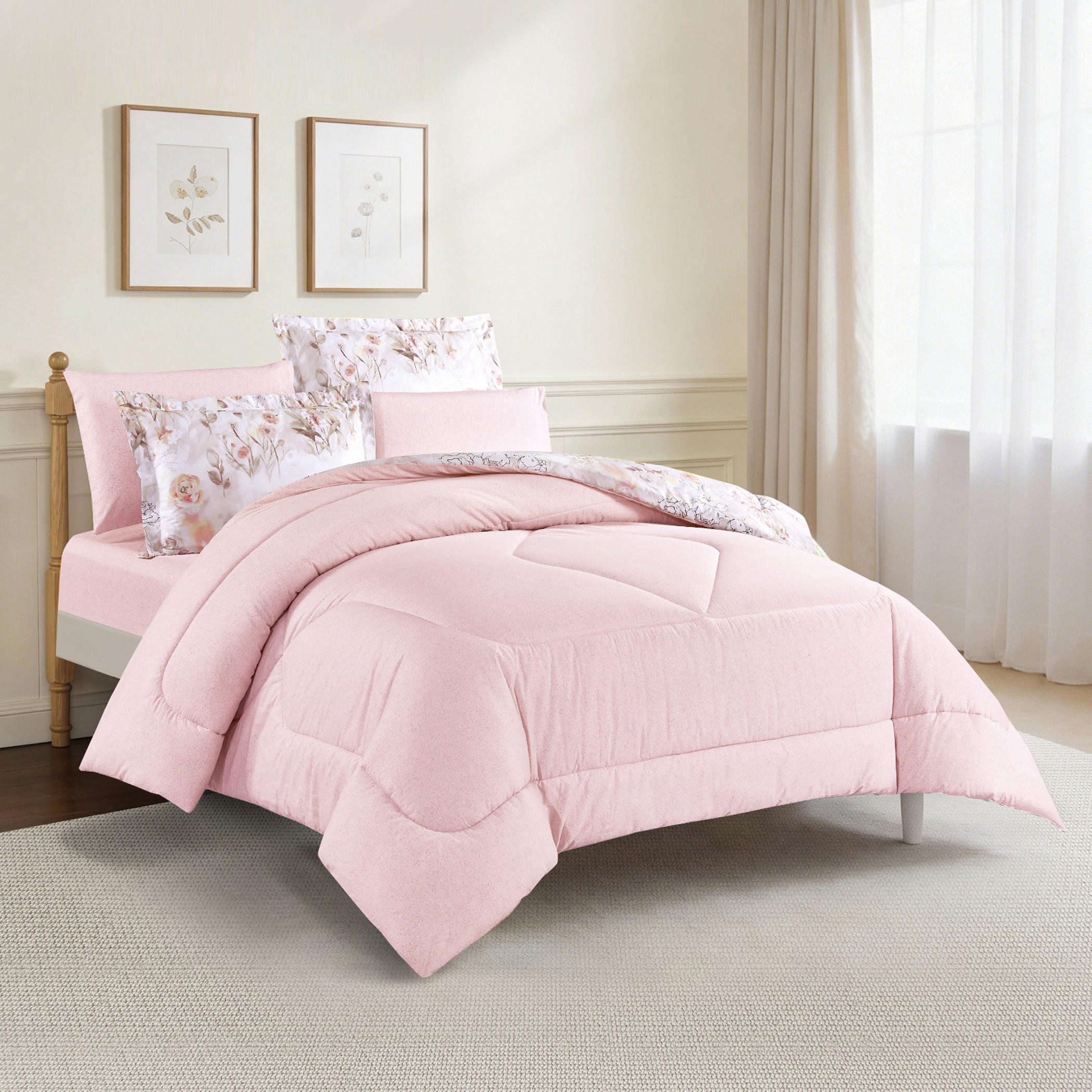 طقم لحاف بطبعات زهور-household-bedding-comfortersandbedspreads-comforters-image-7