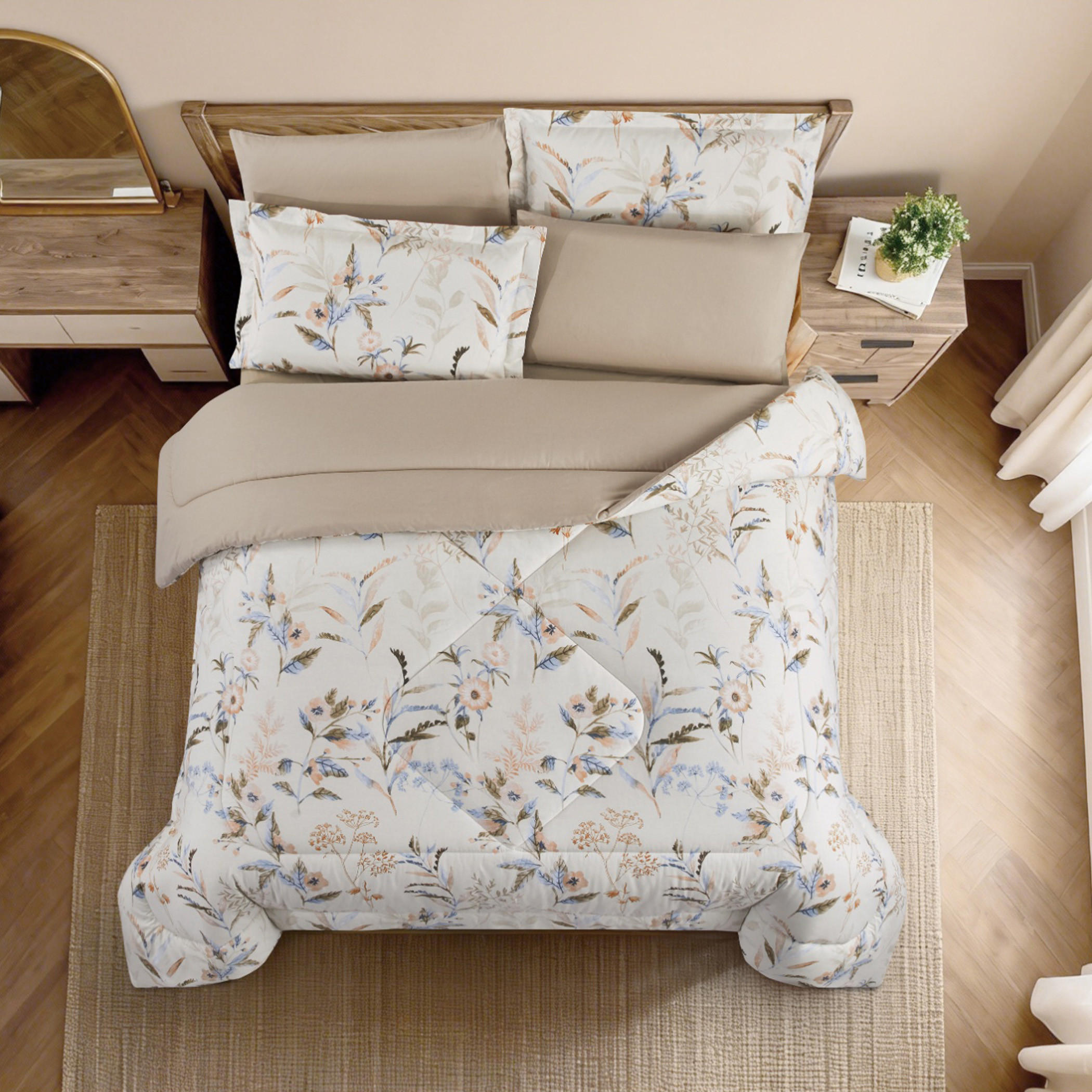 طقم لحاف بطبعات زهور-household-bedding-comfortersandbedspreads-comforters-image-13