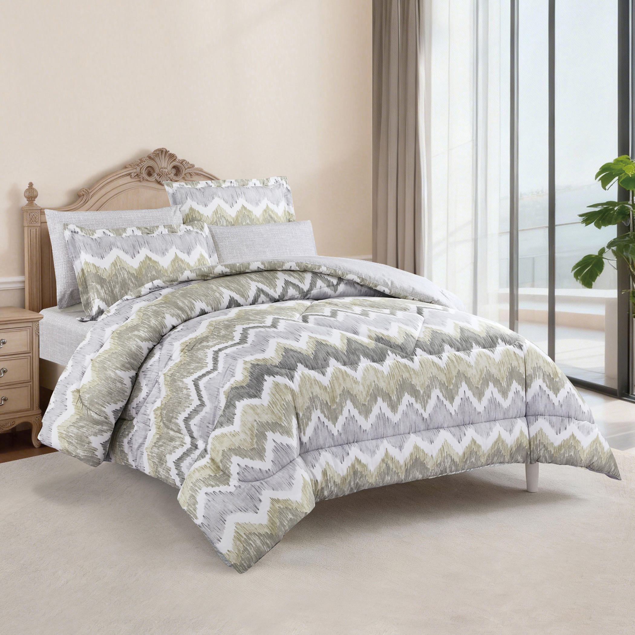 طقم لحاف بطبعات زهور-household-bedding-comfortersandbedspreads-comforters-image-15