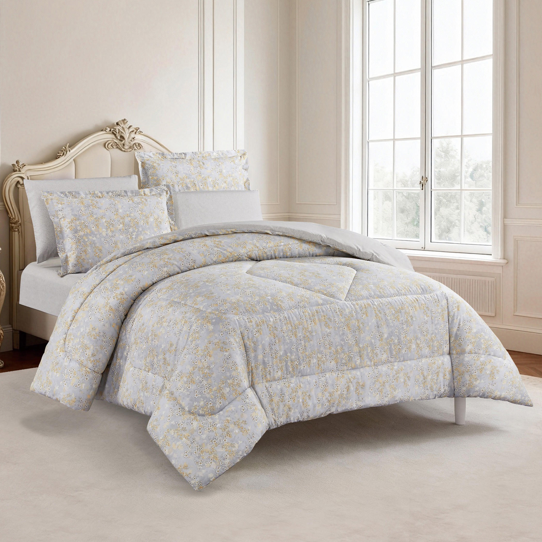 Floral Printed Comforter Set-household-bedding-comfortersandbedspreads-comforters-image-1