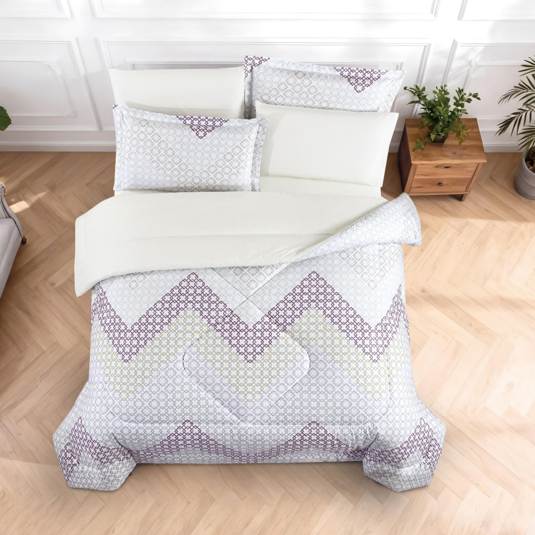 طقم لحاف بطبعات زهور-household-bedding-comfortersandbedspreads-comforters-image-37