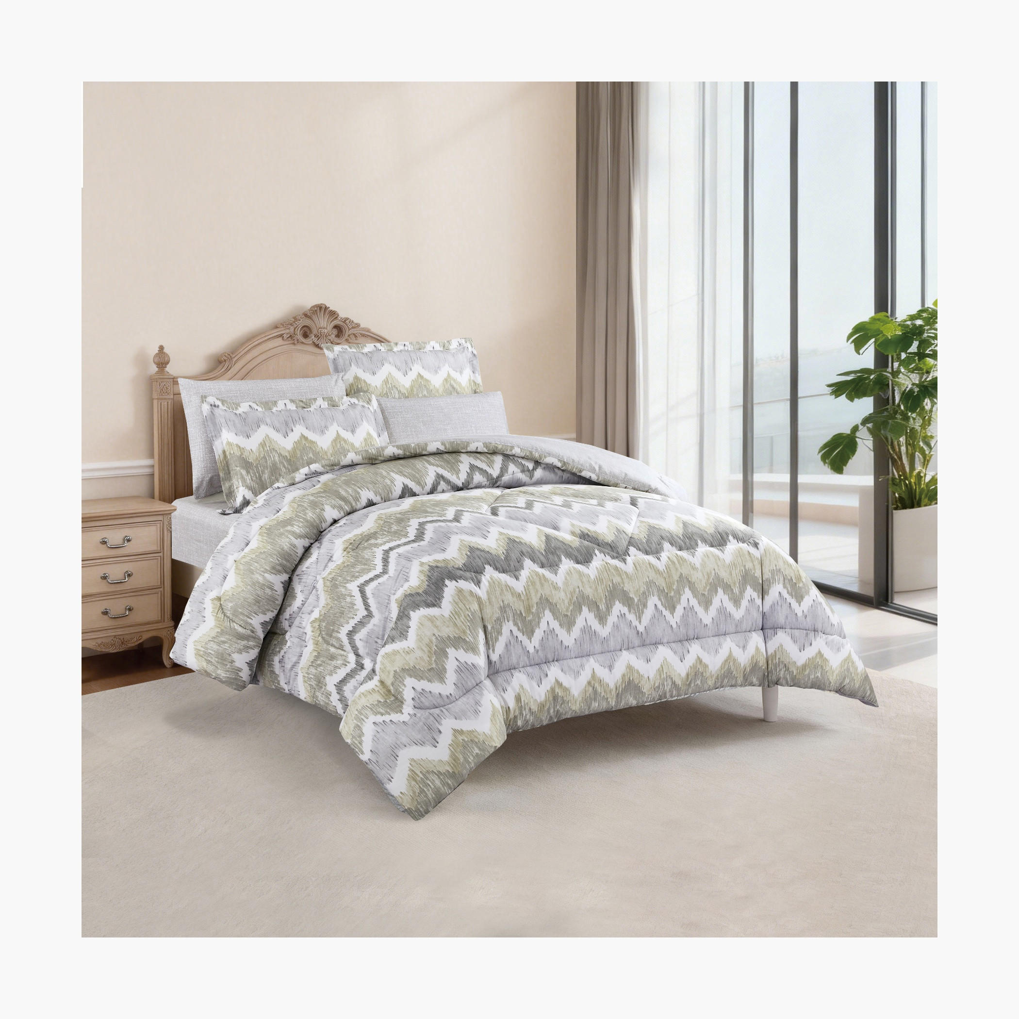 Textured Reversible Comforter Set-household-bedding-comfortersandbedspreads-comforters-image-7