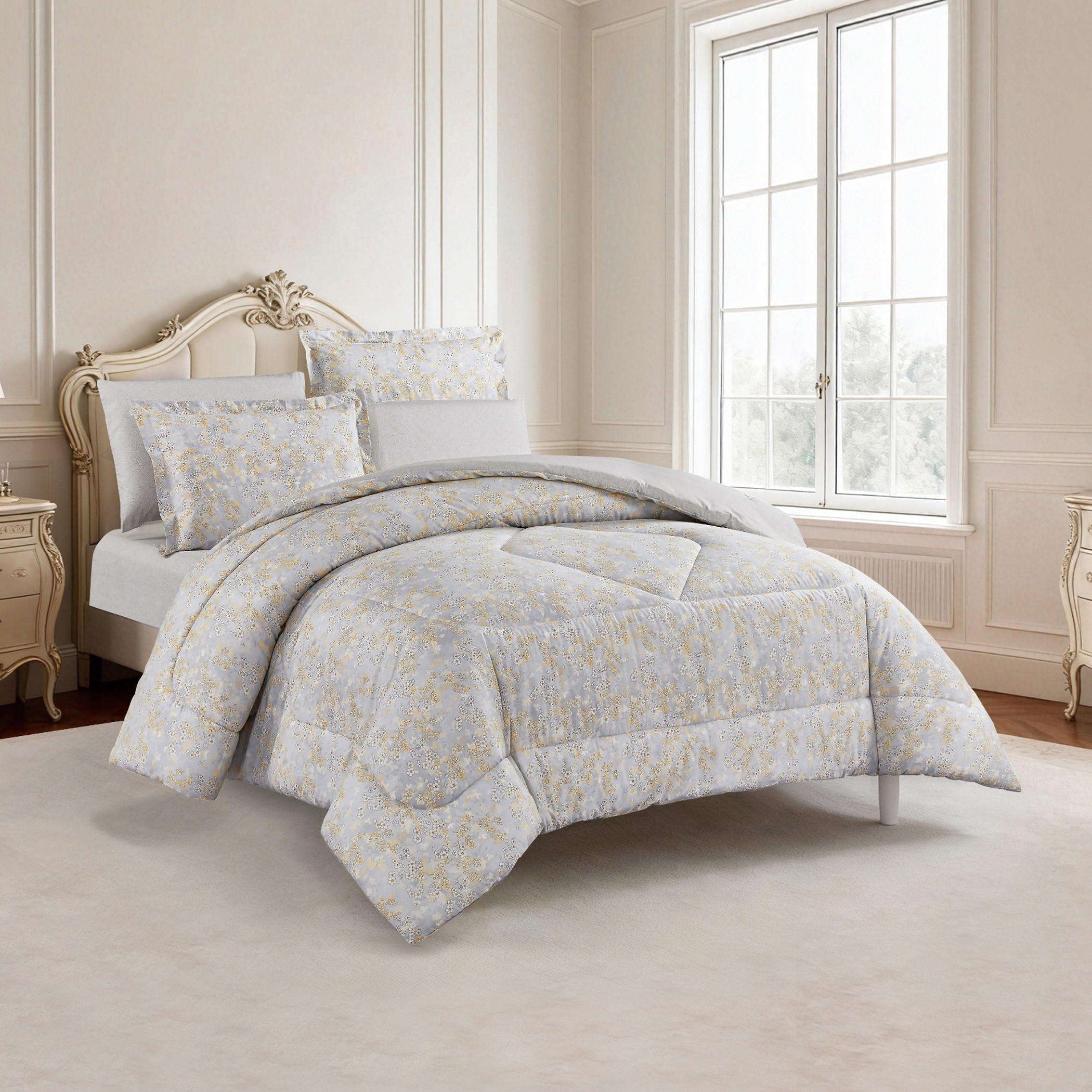 Textured Reversible Comforter Set-household-bedding-comfortersandbedspreads-comforters-image-15