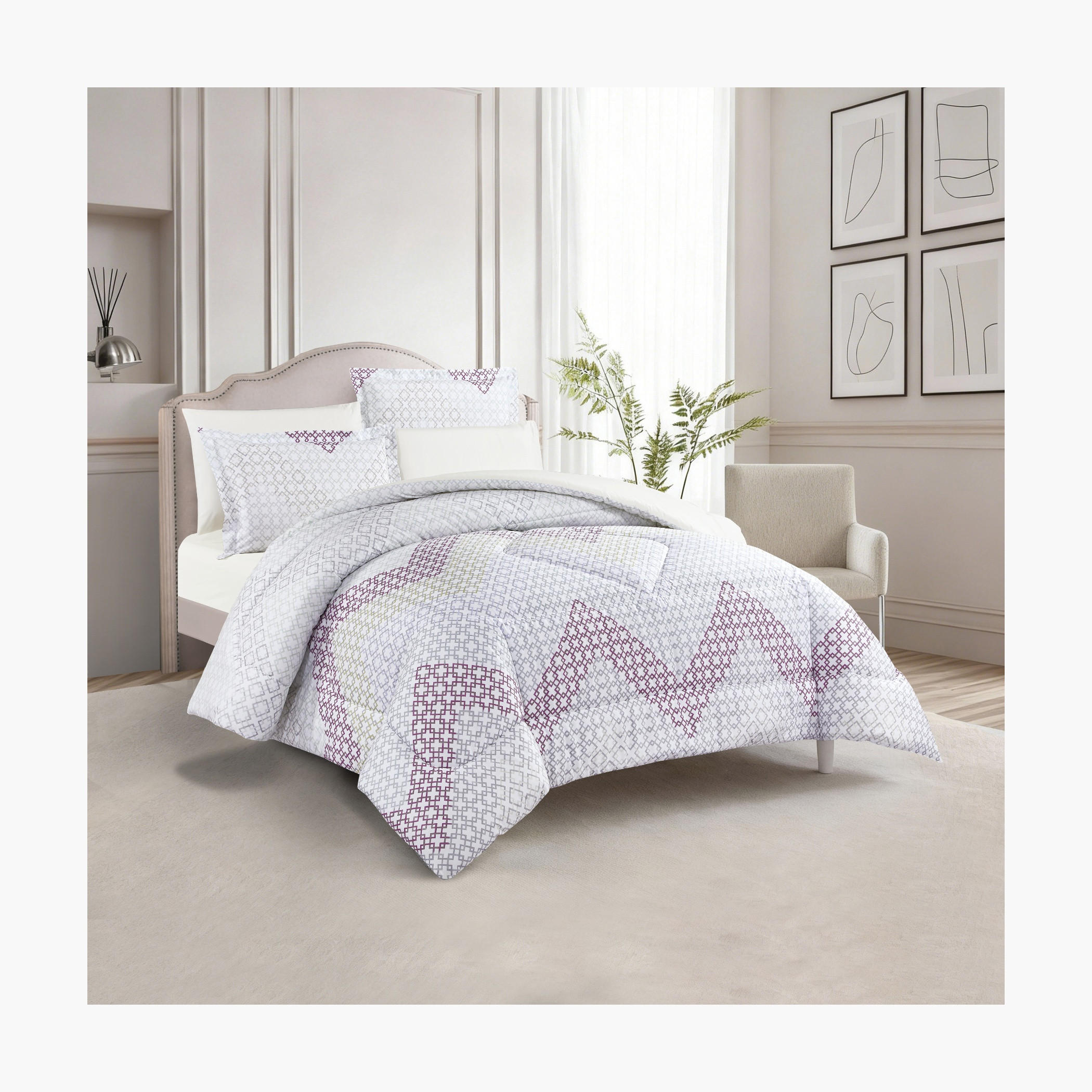 Textured Reversible Comforter Set-household-bedding-comfortersandbedspreads-comforters-image-8