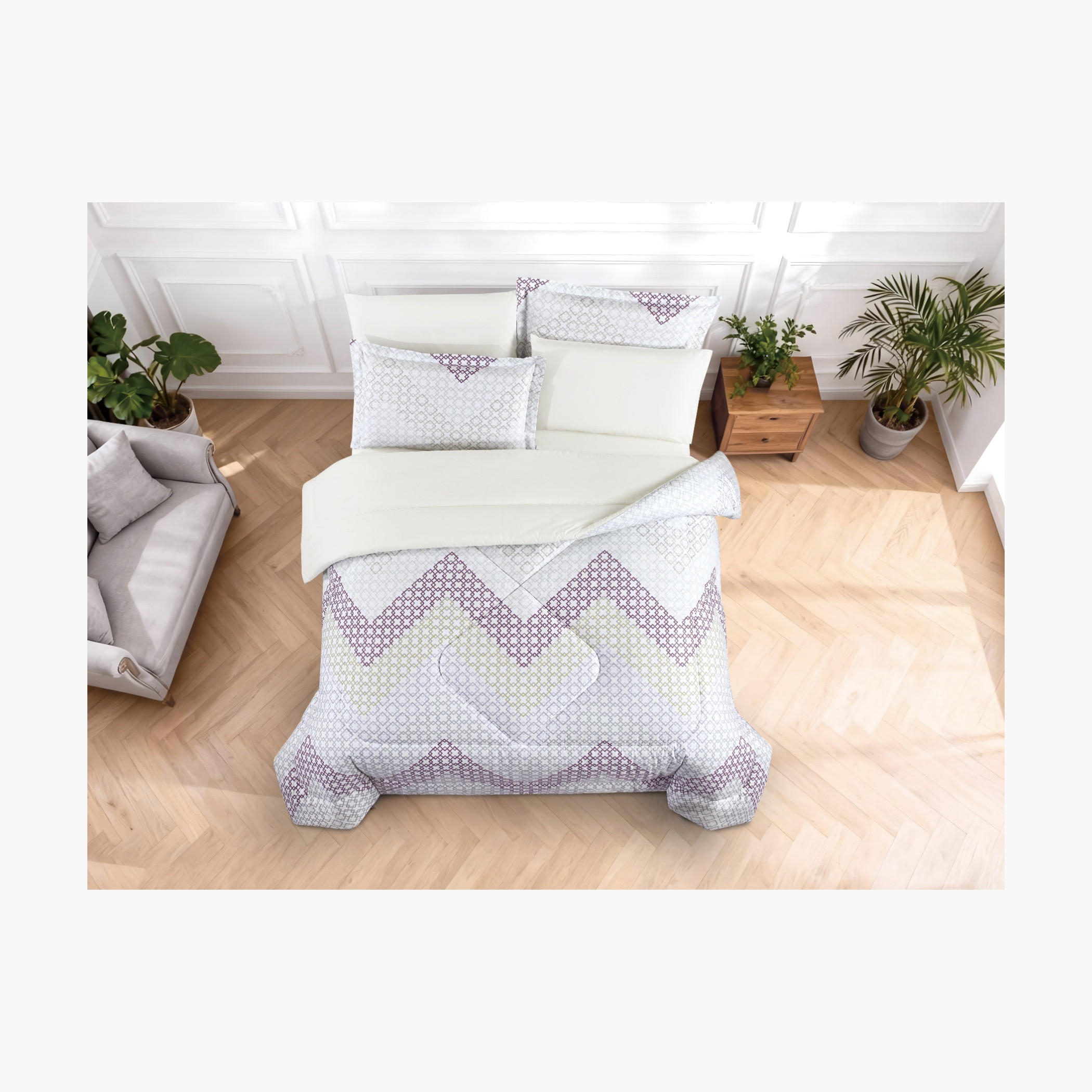 Textured Reversible Comforter Set-household-bedding-comfortersandbedspreads-comforters-image-14