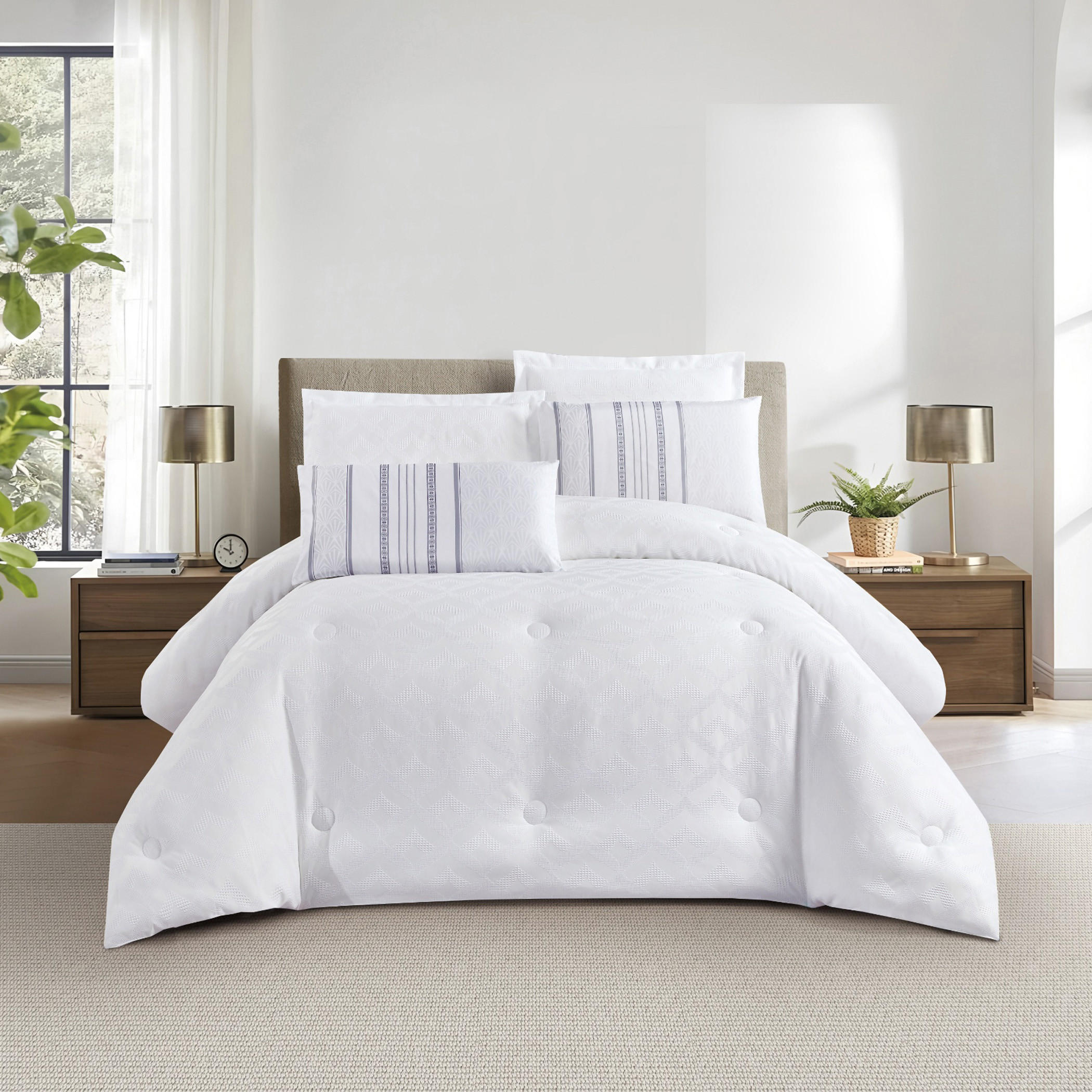 Textured Geometric Comforter Set-household-bedding-comfortersandbedspreads-comforters-image-2