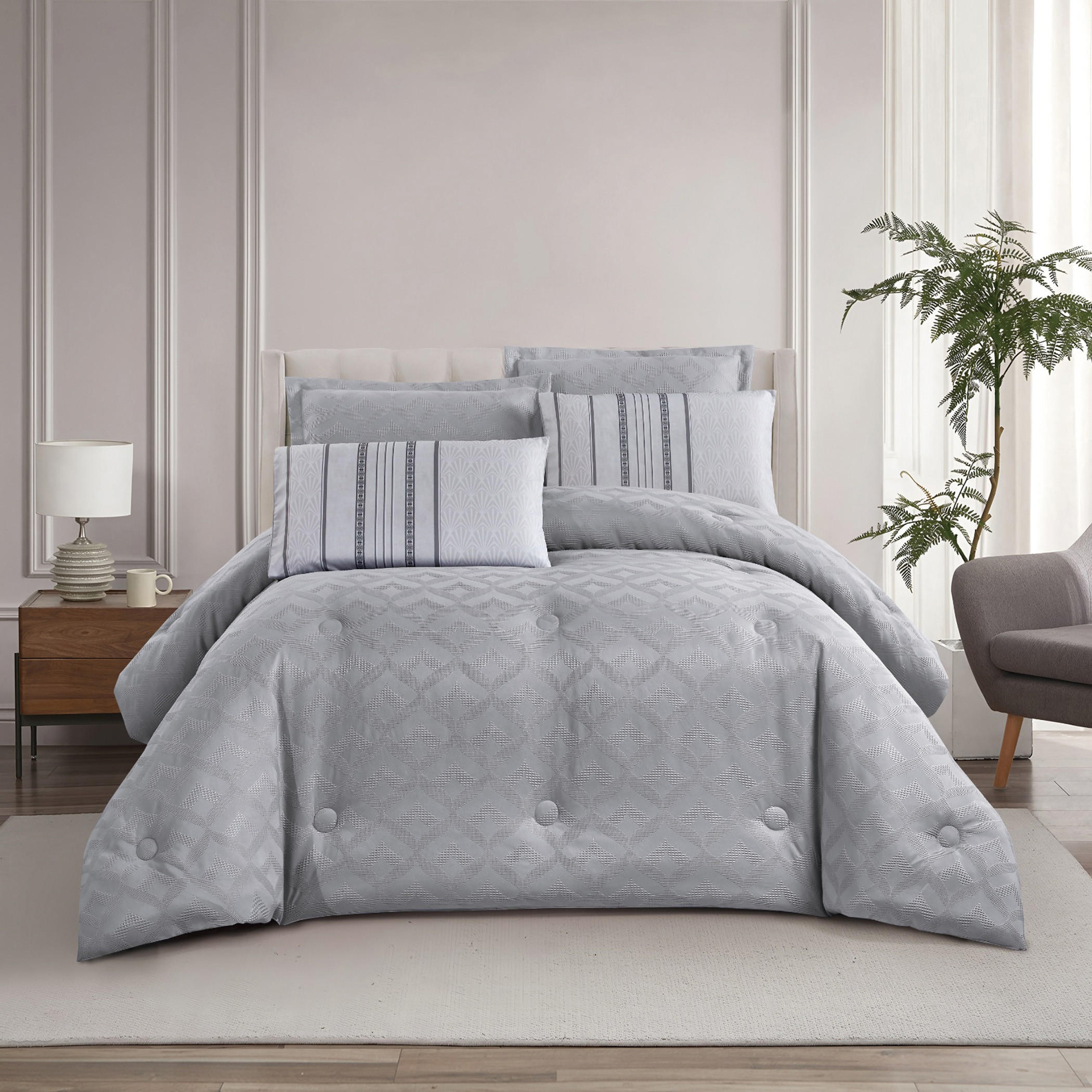 Textured Geometric Comforter Set-household-bedding-comfortersandbedspreads-comforters-image-17