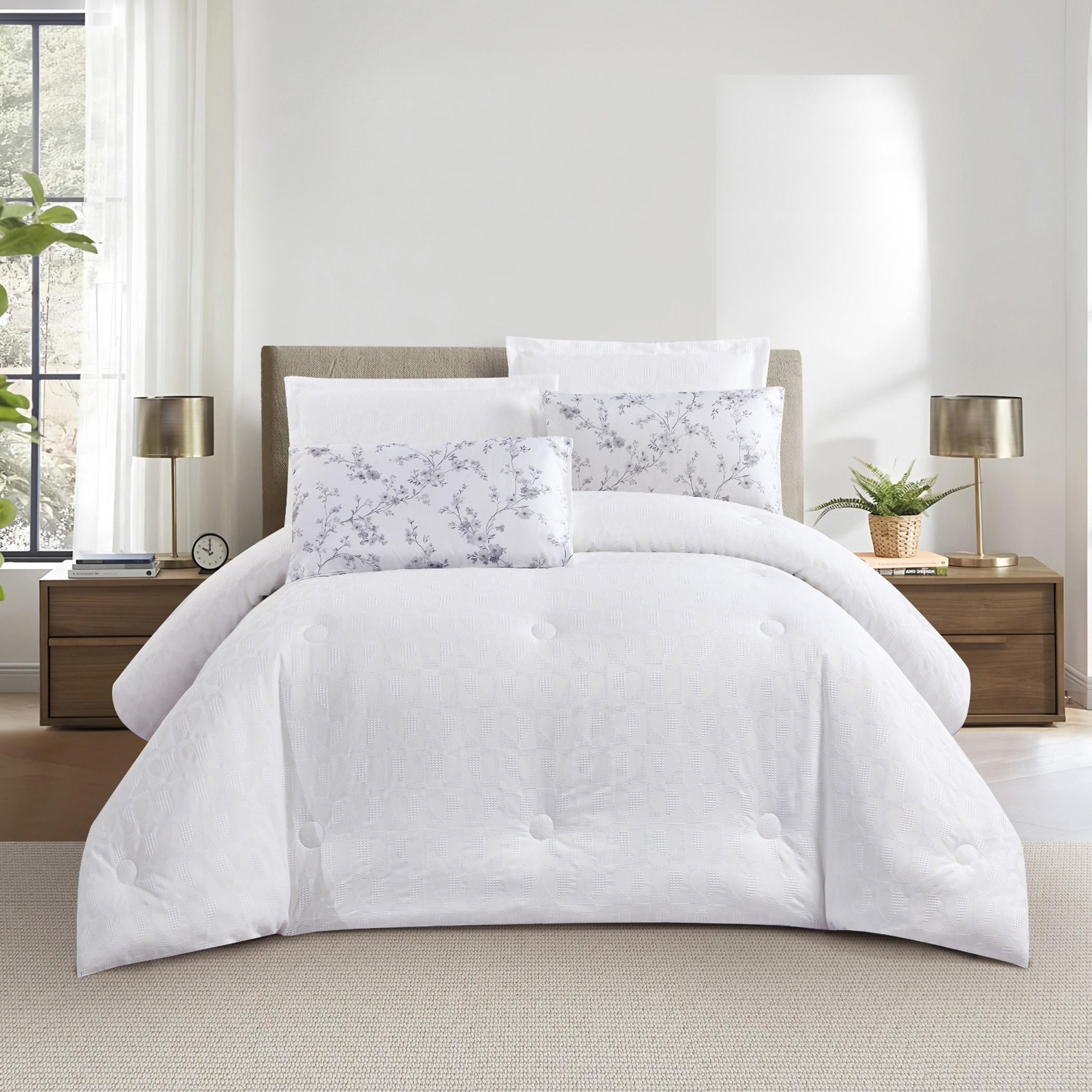 Textured Geometric Comforter Set-household-bedding-comfortersandbedspreads-comforters-image-4