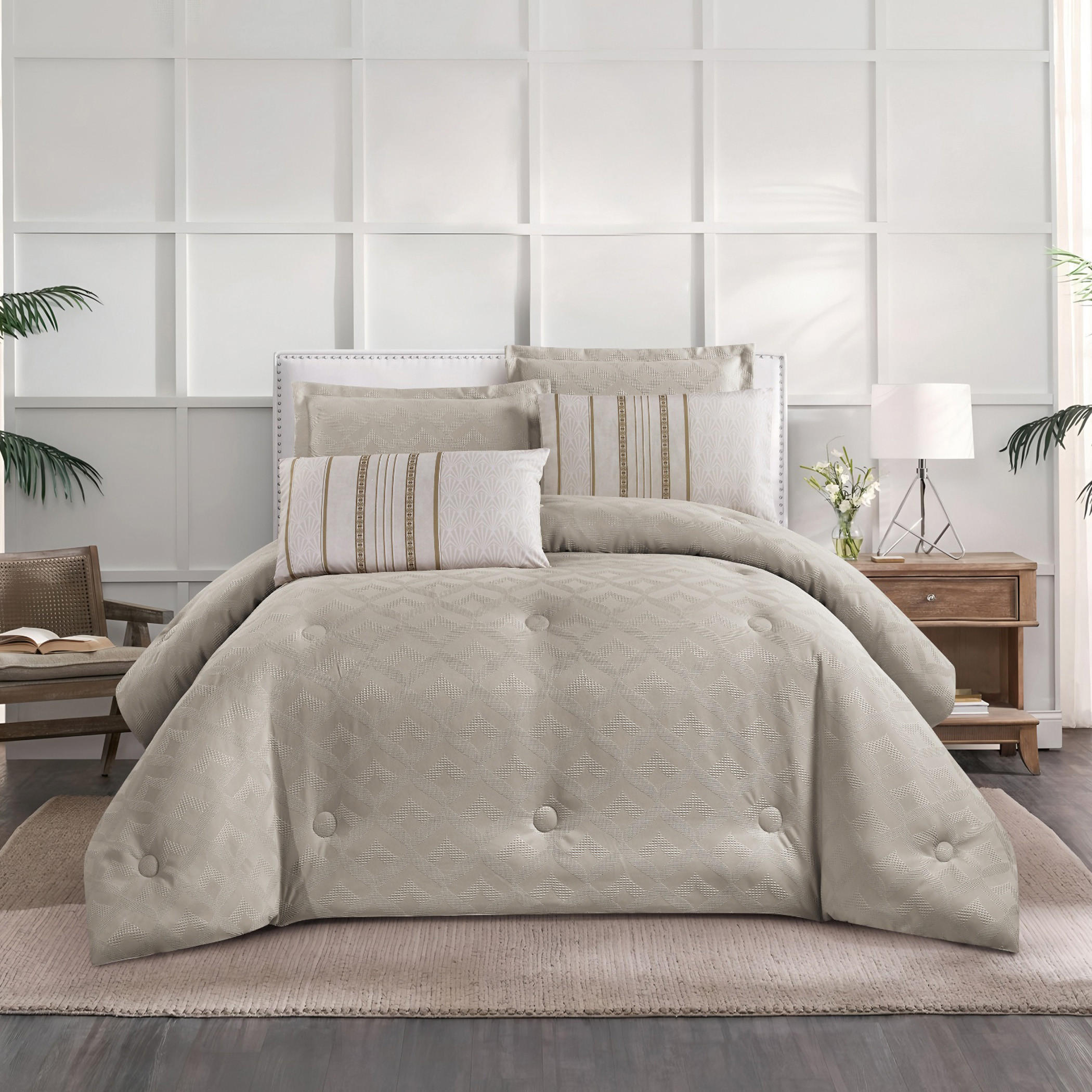 طقم لحاف بتصميم هندسي بارز الملمس-household-bedding-comfortersandbedspreads-comforters-image-10