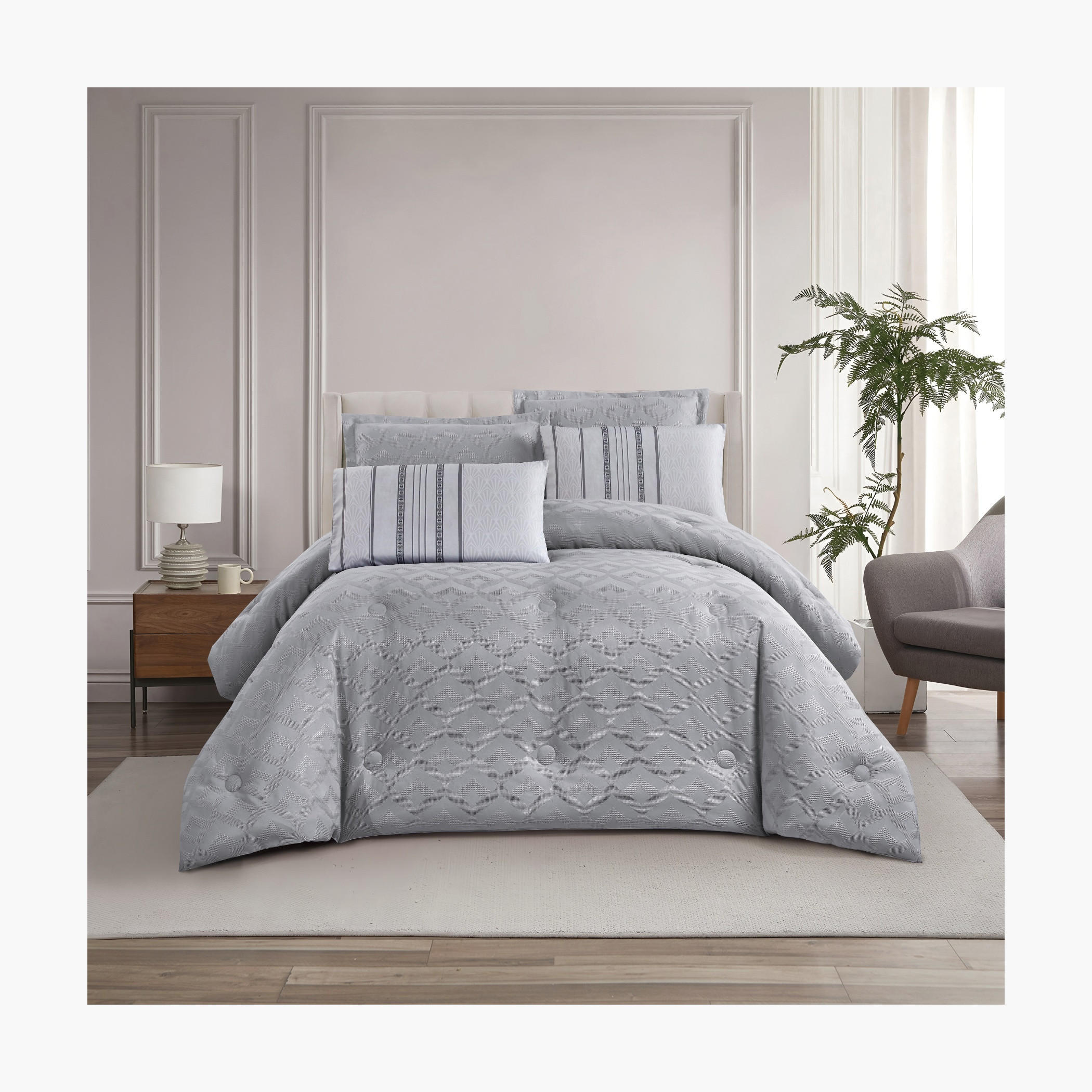 طقم لحاف بتصميم هندسي بارز الملمس-household-bedding-comfortersandbedspreads-comforters-image-14