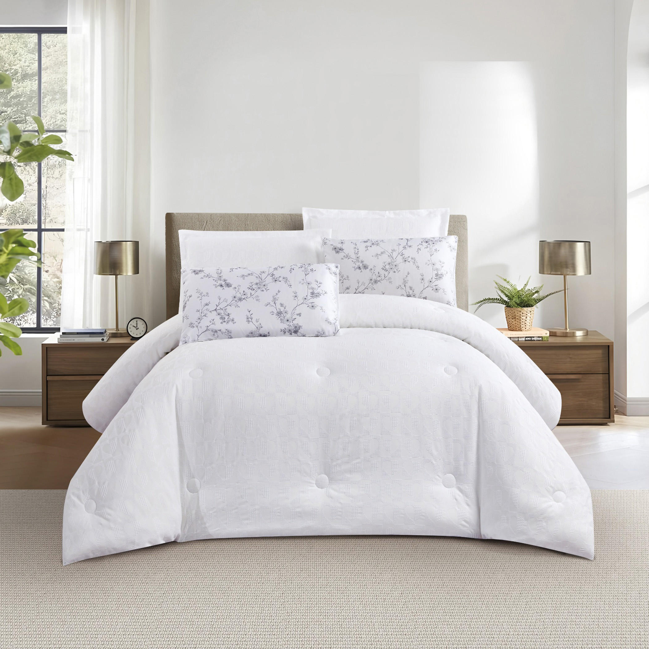 طقم لحاف بتصميم هندسي بارز الملمس-household-bedding-comfortersandbedspreads-comforters-image-17