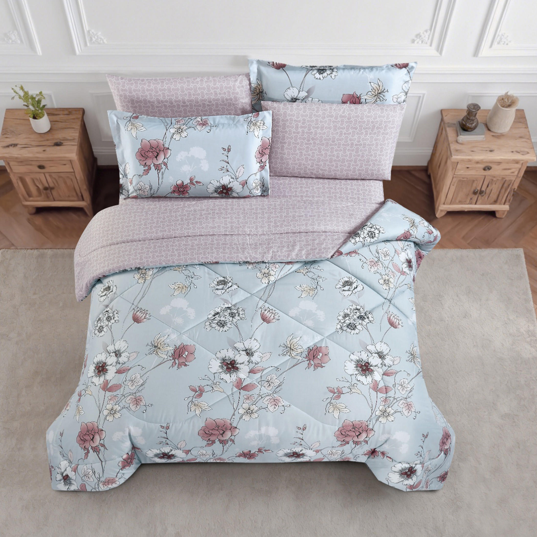 Floral Printed Comforter Set-household-bedding-comfortersandbedspreads-comforters-image-2