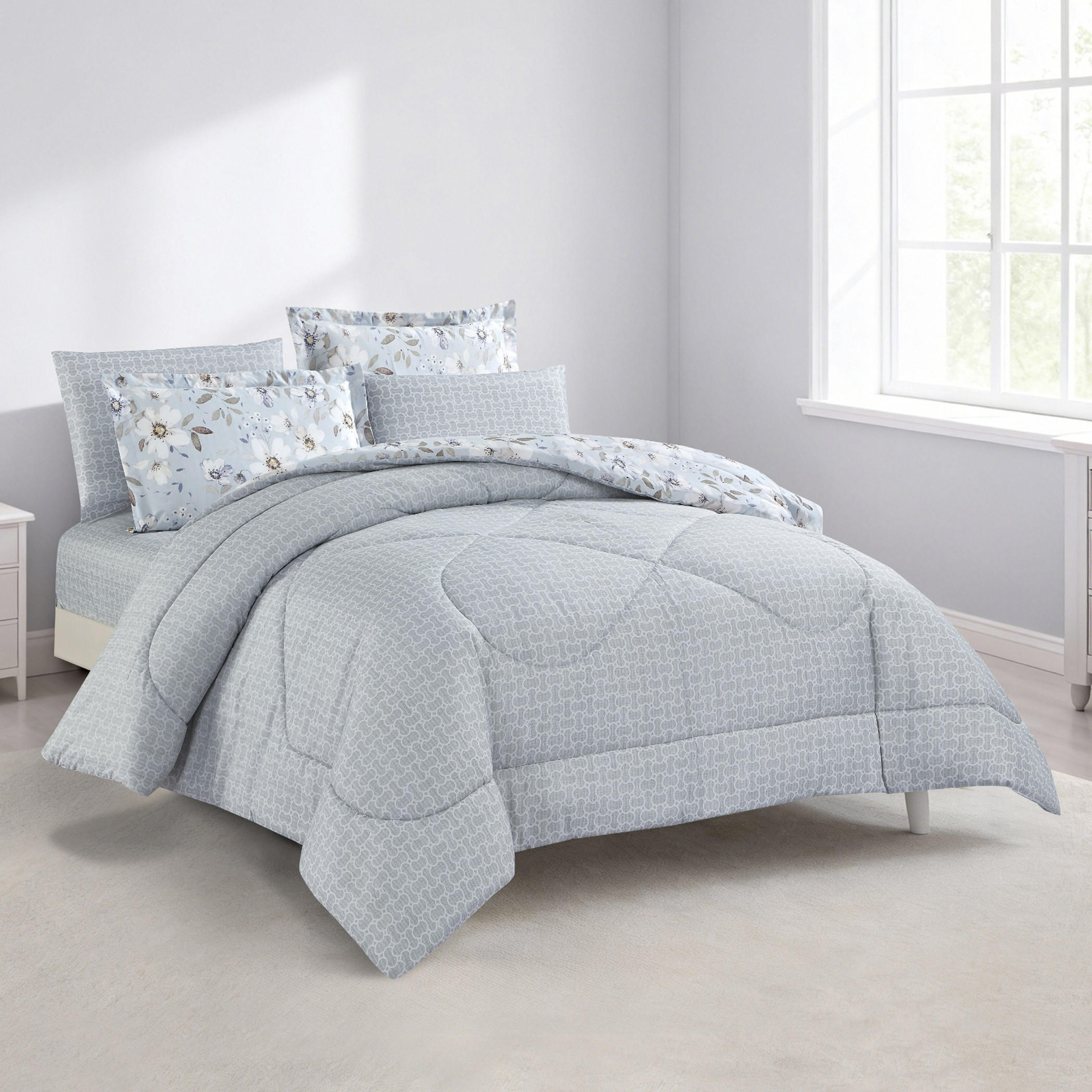 Floral Printed Comforter Set-household-bedding-comfortersandbedspreads-comforters-image-1