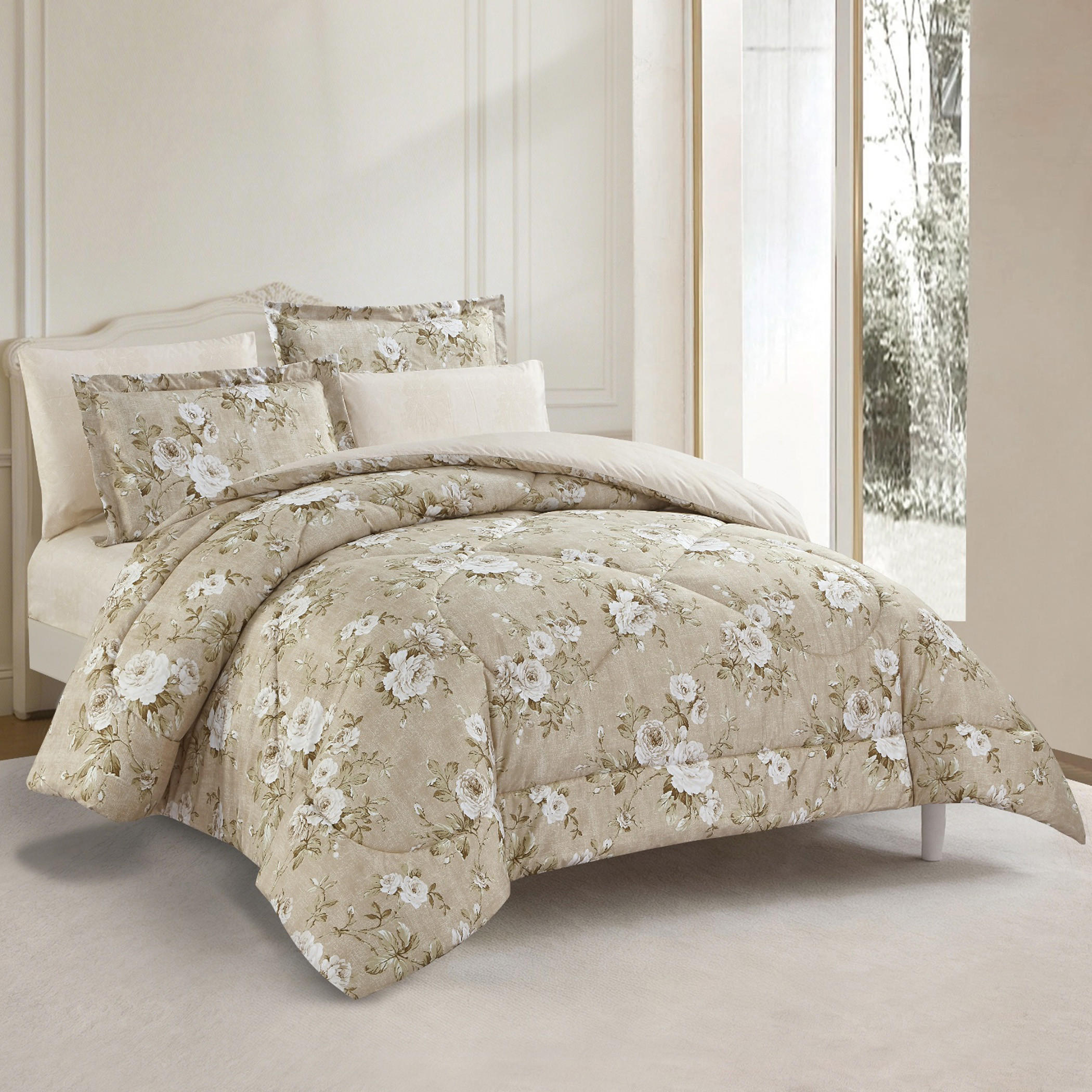 Floral Printed Comforter Set-household-bedding-comfortersandbedspreads-comforters-image-1