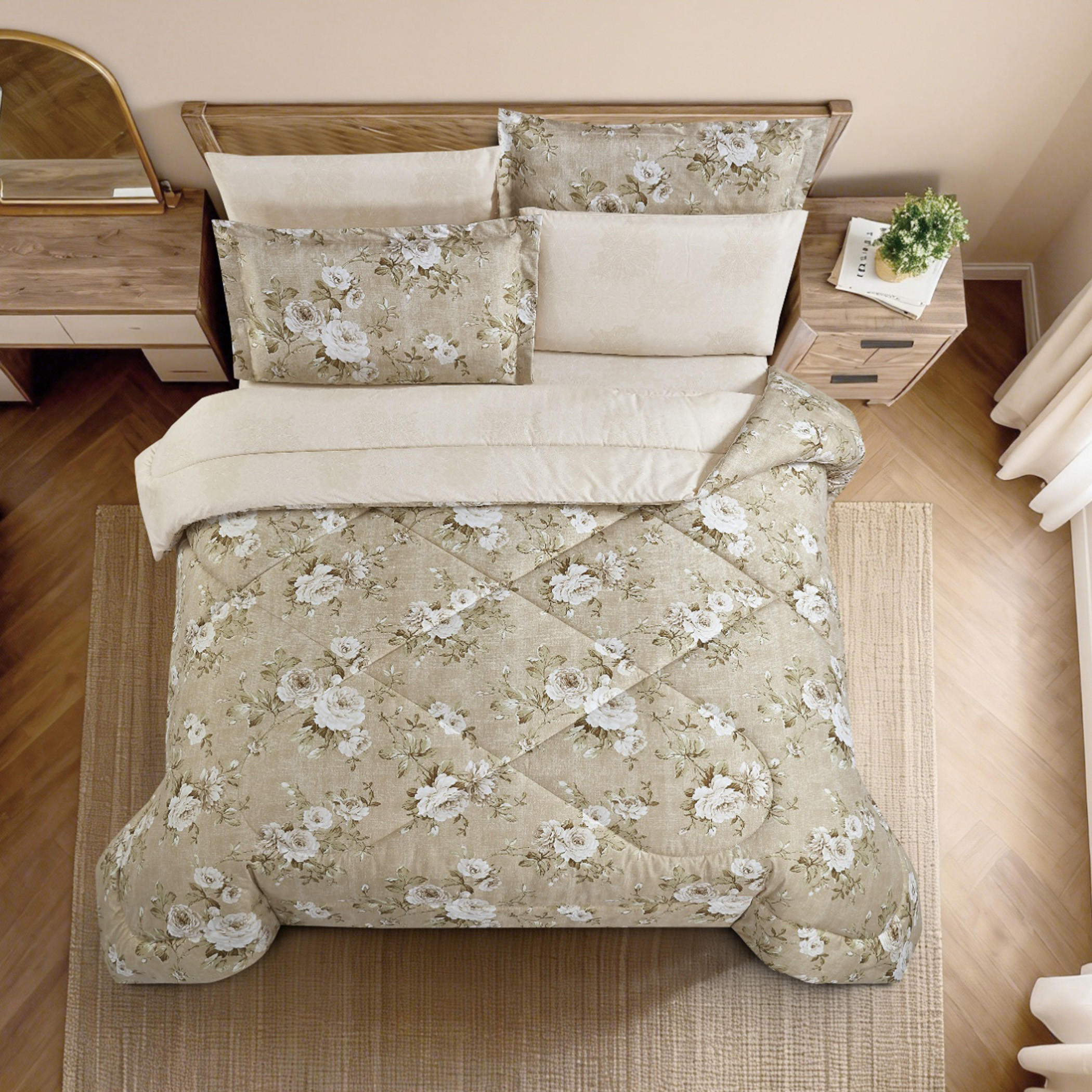 طقم لحاف بطبعة زهور-household-bedding-comfortersandbedspreads-comforters-image-59