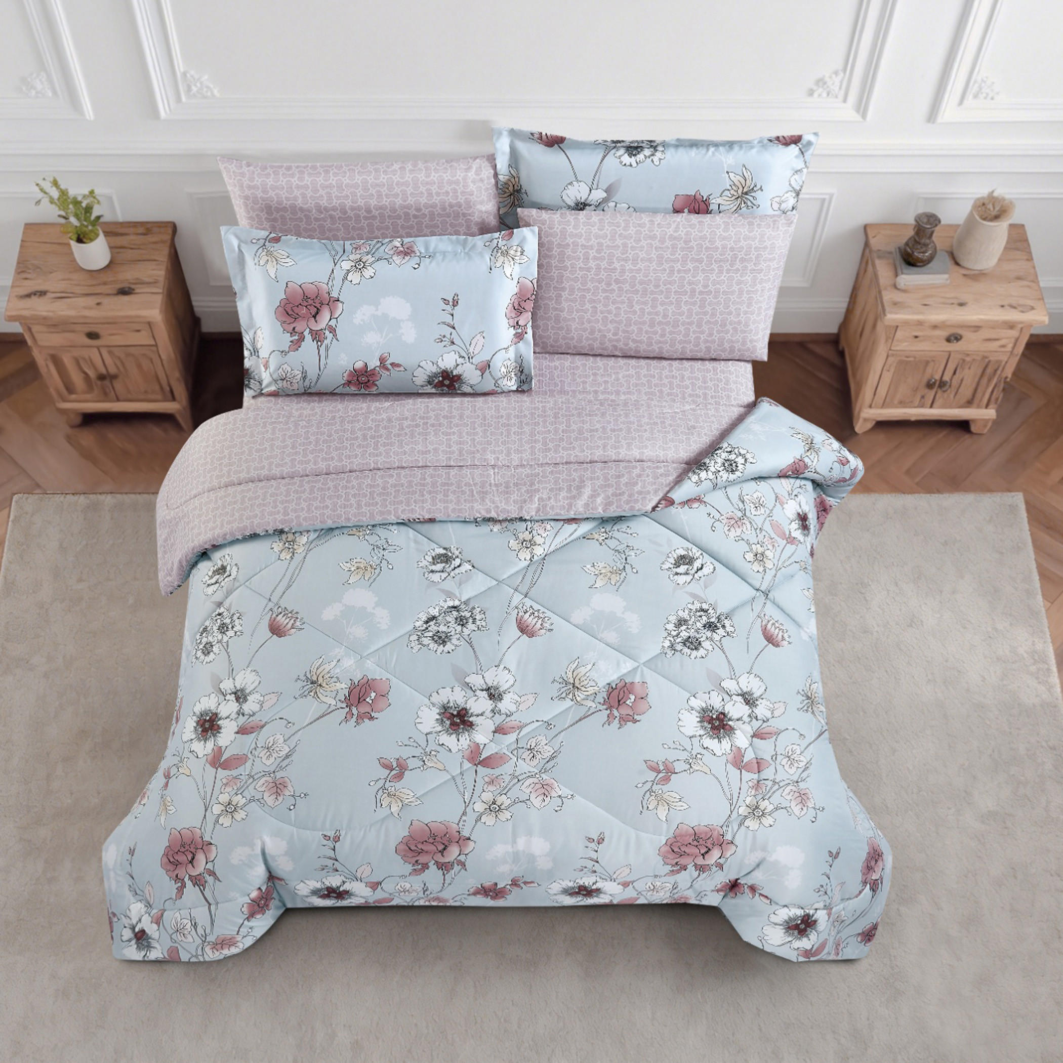 طقم لحاف بطبعة زهور-household-bedding-comfortersandbedspreads-comforters-image-28