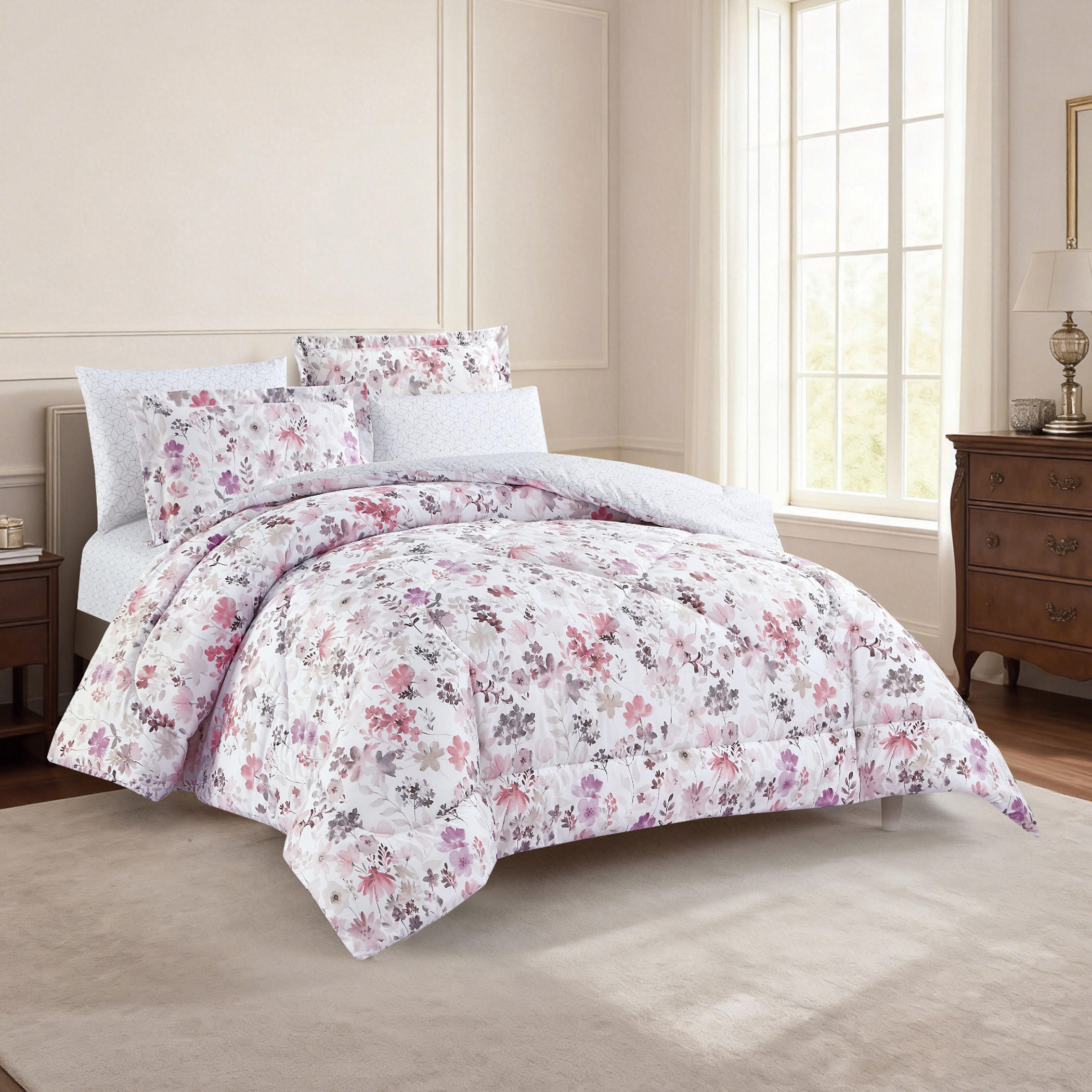طقم لحاف بطبعة زهور-household-bedding-comfortersandbedspreads-comforters-image-36