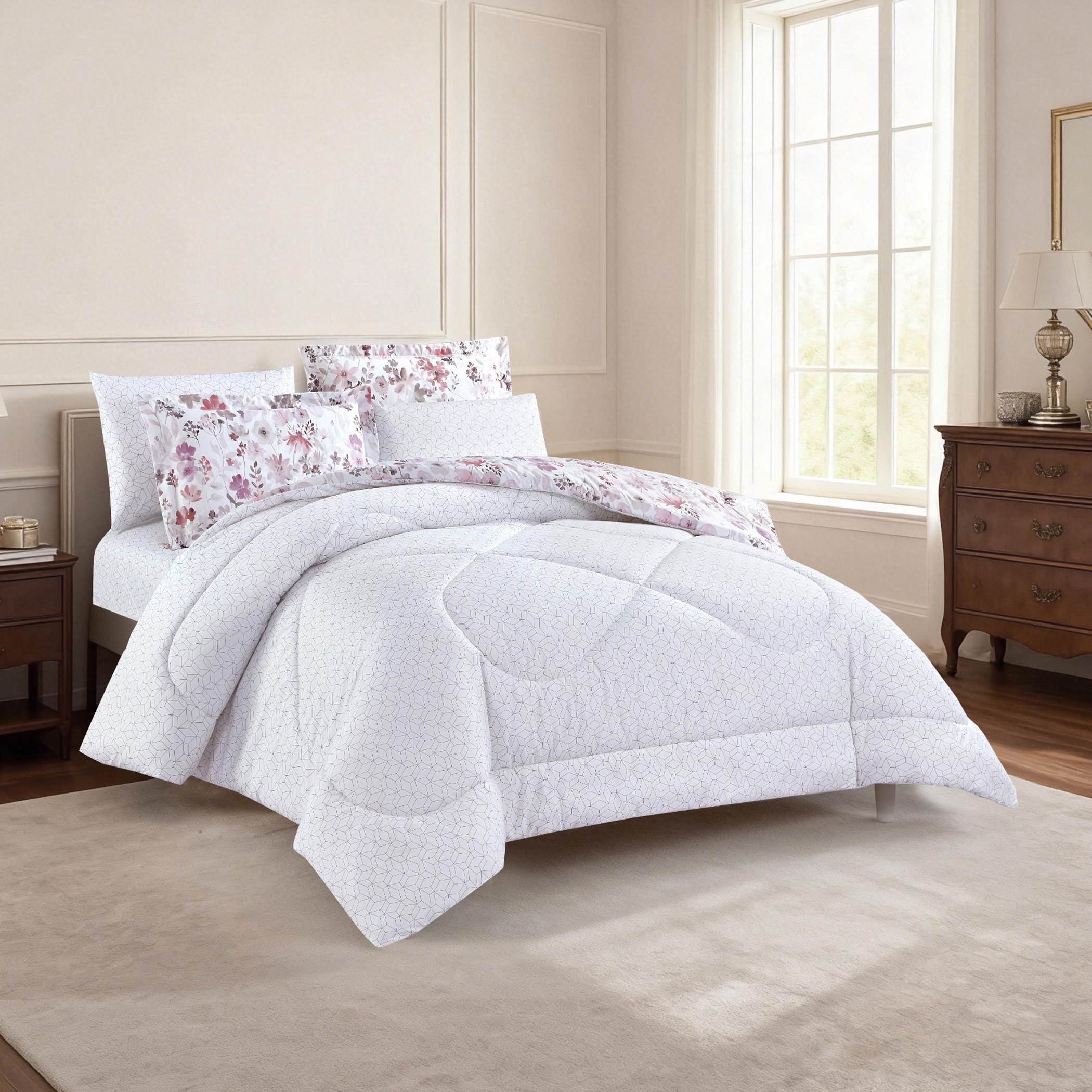 طقم لحاف بطبعة زهور-household-bedding-comfortersandbedspreads-comforters-image-42