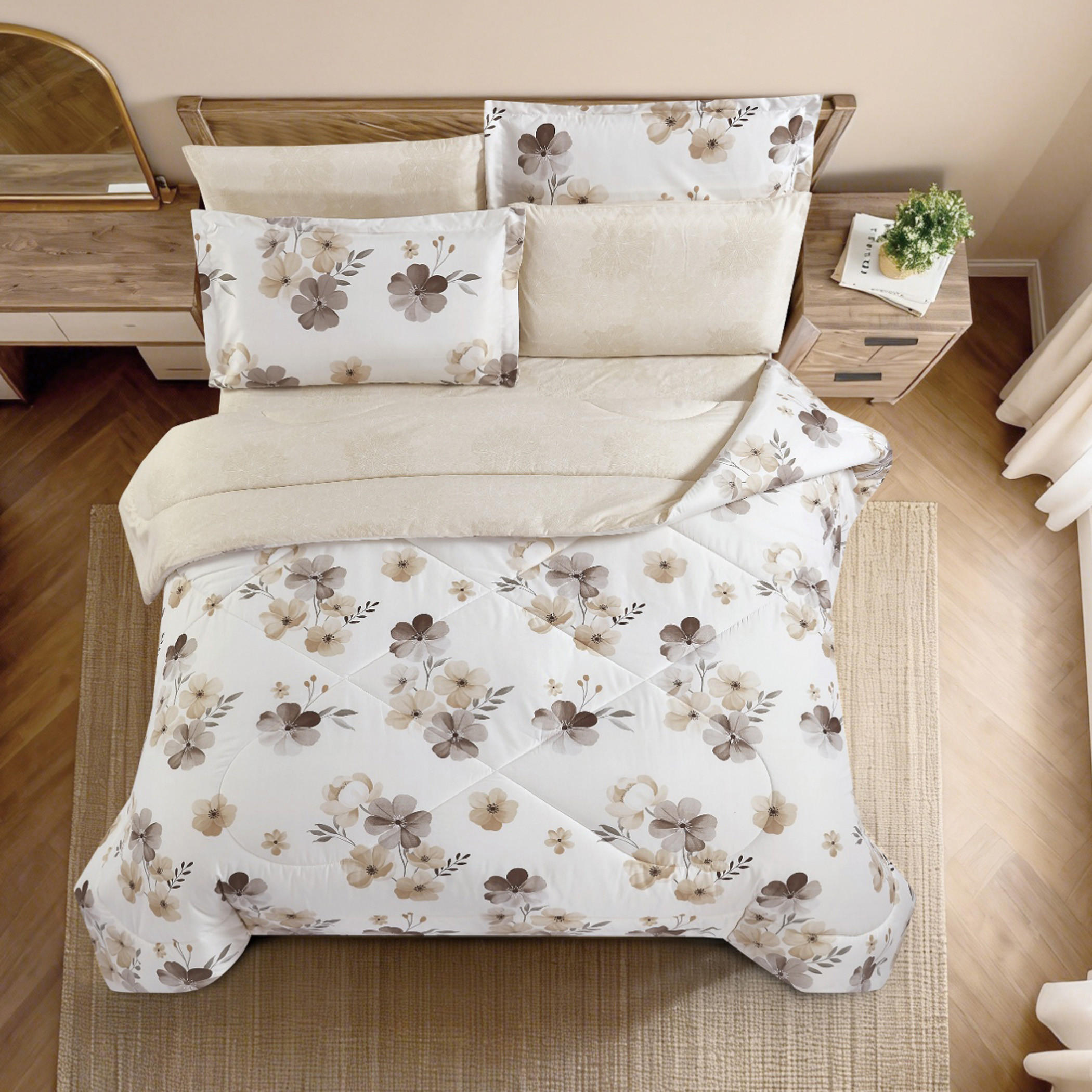 طقم لحاف بطبعة زهور-household-bedding-comfortersandbedspreads-comforters-image-47
