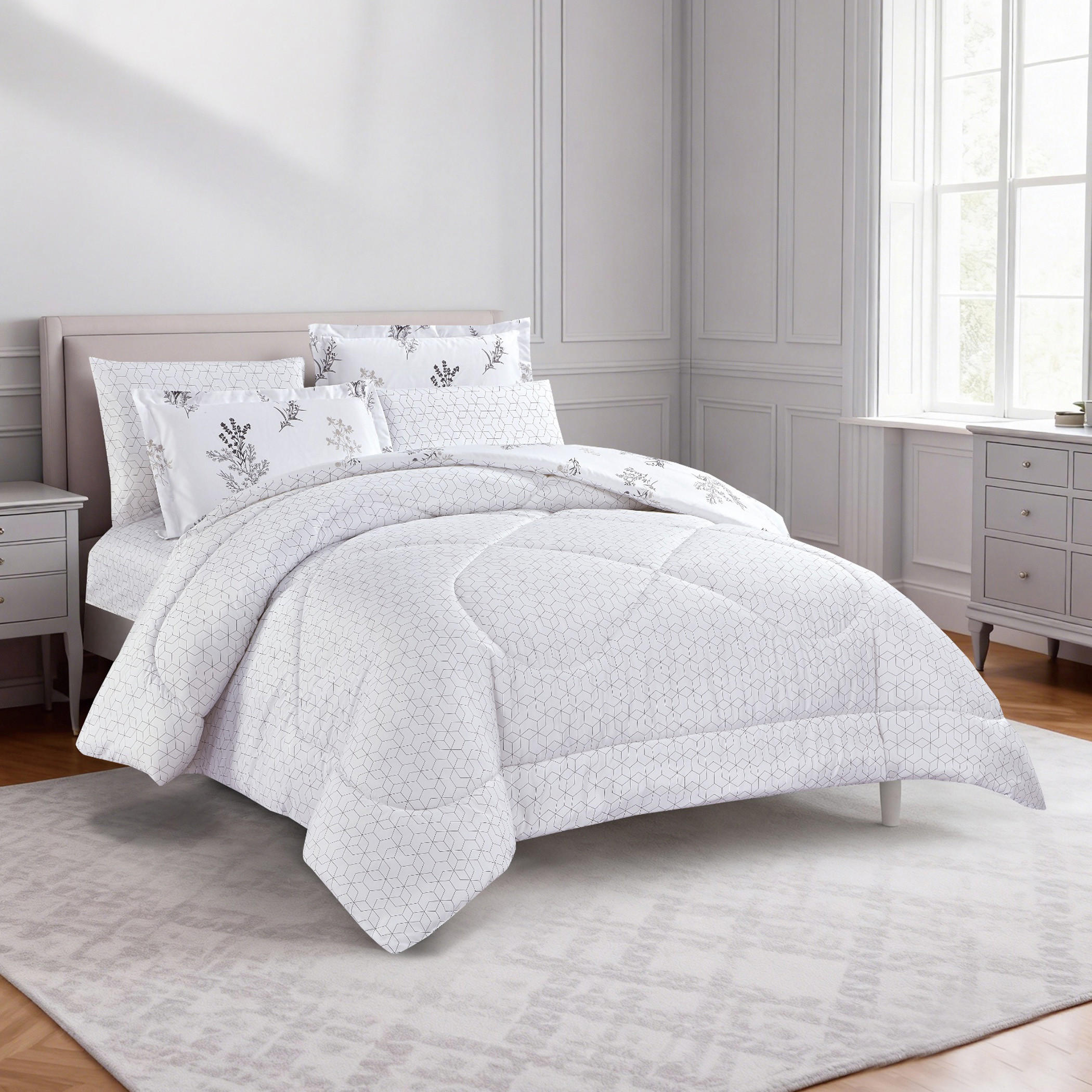 Floral Printed Comforter Set-household-bedding-comfortersandbedspreads-comforters-image-1