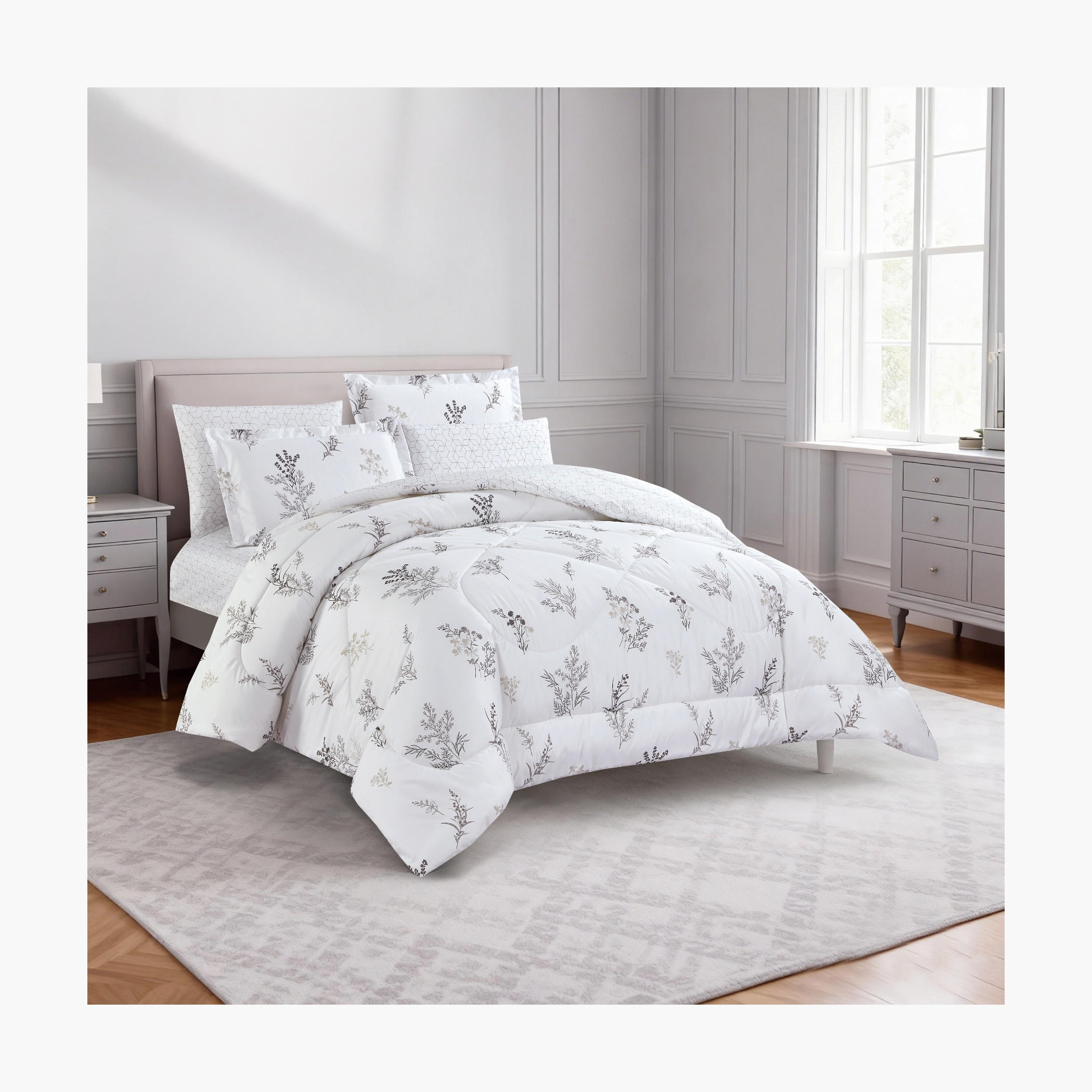 طقم لحاف بطبعة زهور-household-bedding-comfortersandbedspreads-comforters-image-56