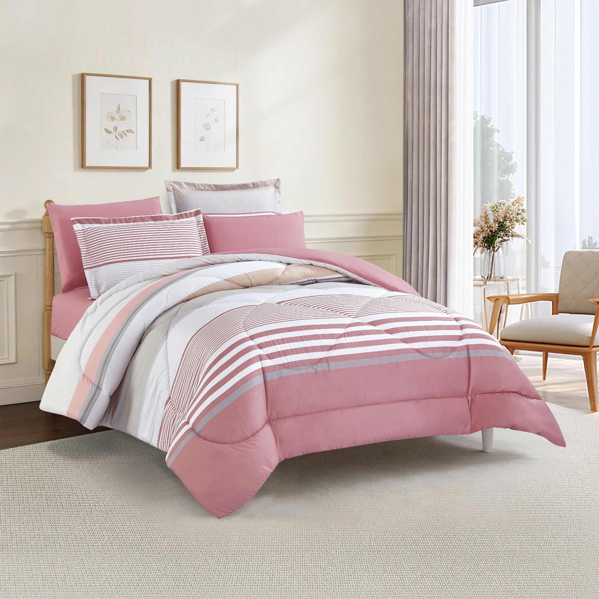 طقم لحاف بطبعة زهور-household-bedding-comfortersandbedspreads-comforters-image-57