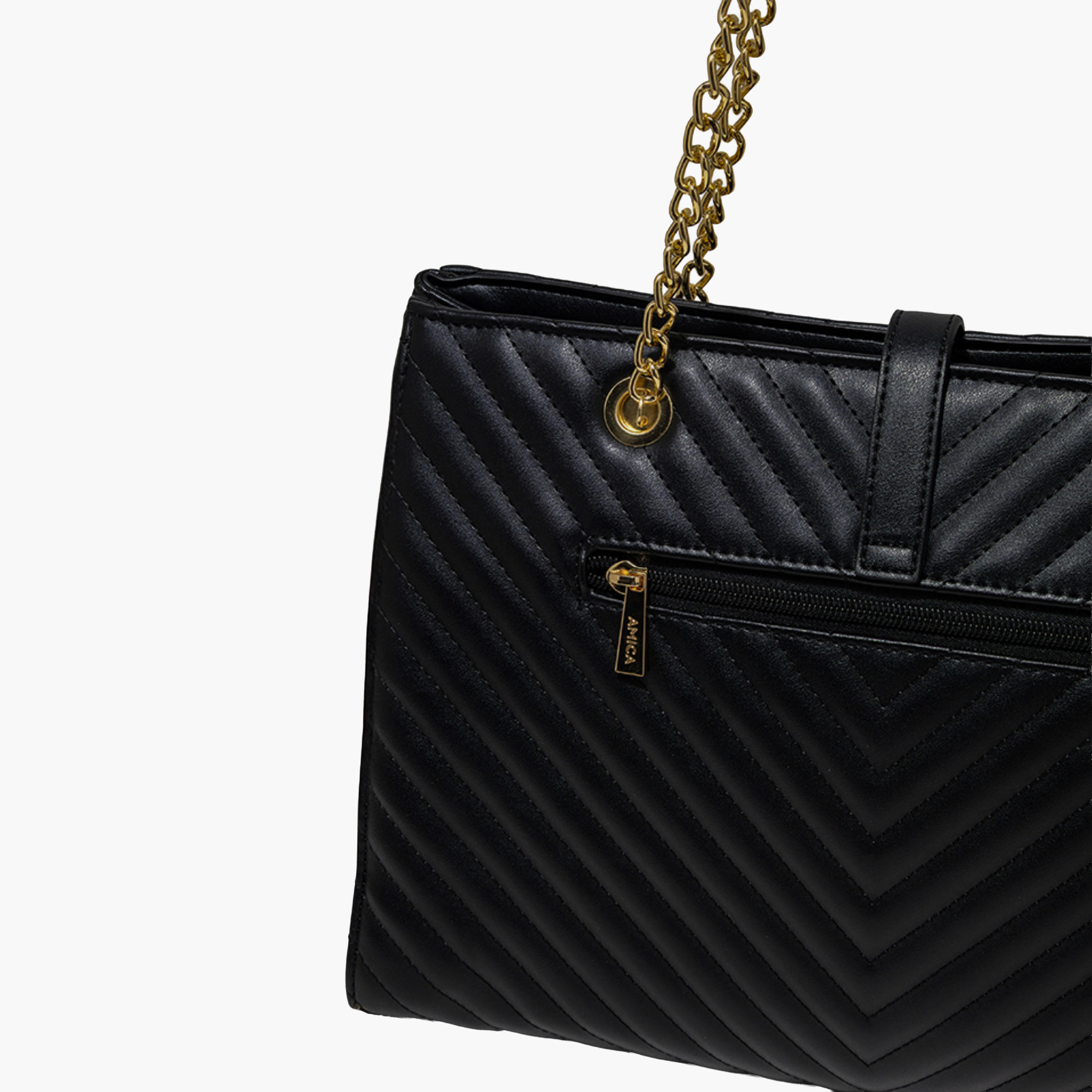 AMICA Quilted Tote Bag Chain Strap-women-bagsandwallets-handbags-image-3