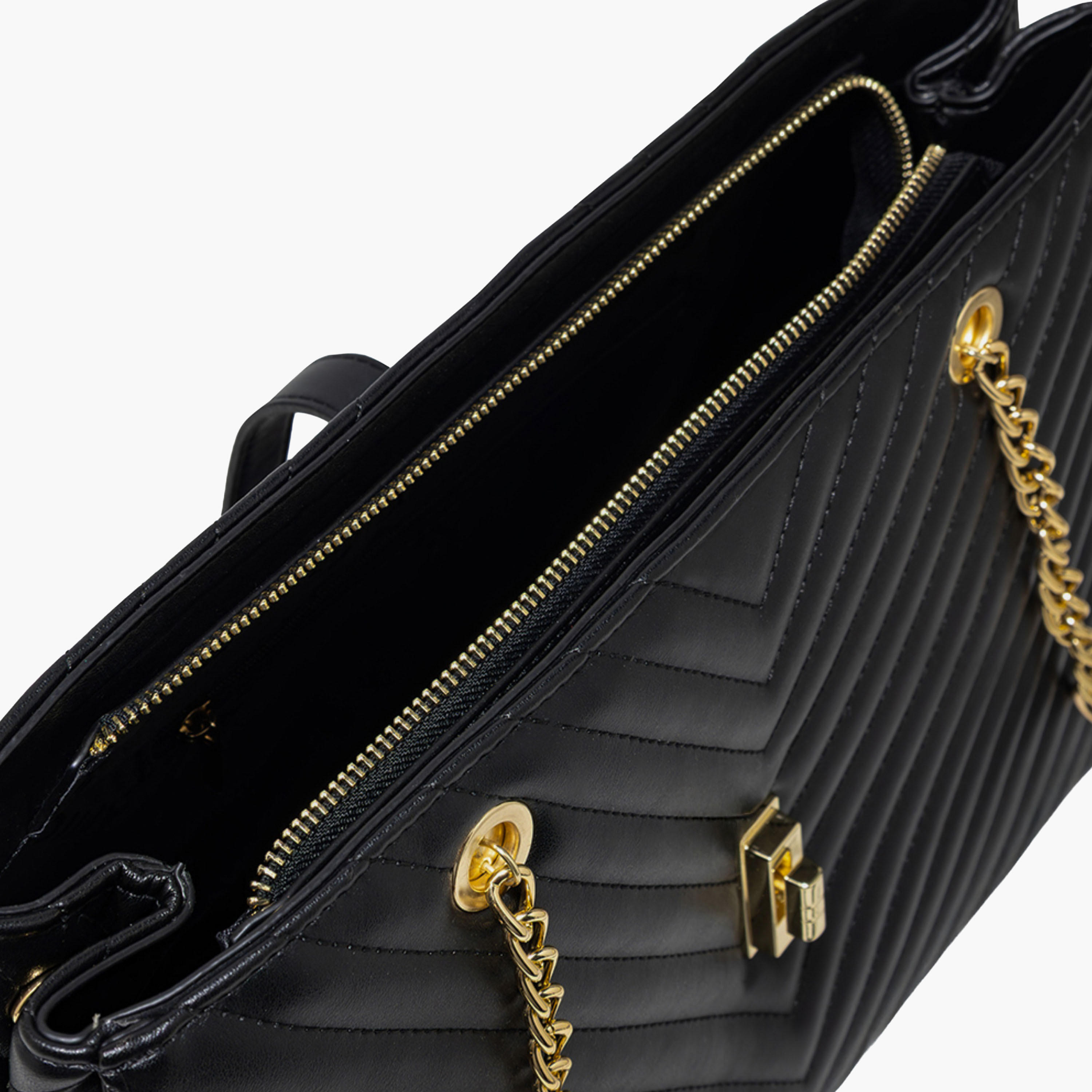 AMICA Quilted Tote Bag Chain Strap-women-bagsandwallets-handbags-image-4