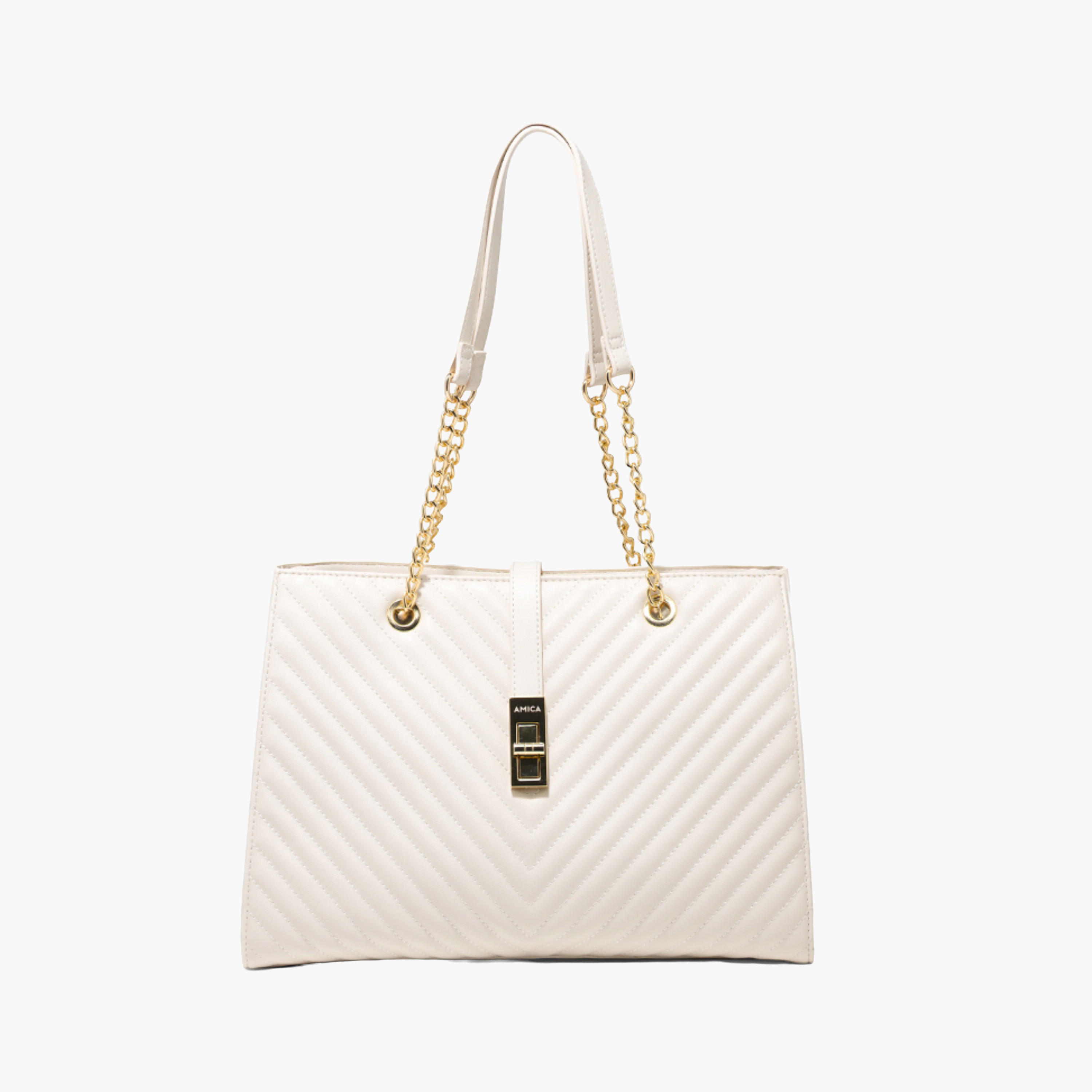 AMICA Quilted Tote Bag Chain Strap-women-bagsandwallets-handbags-image-7
