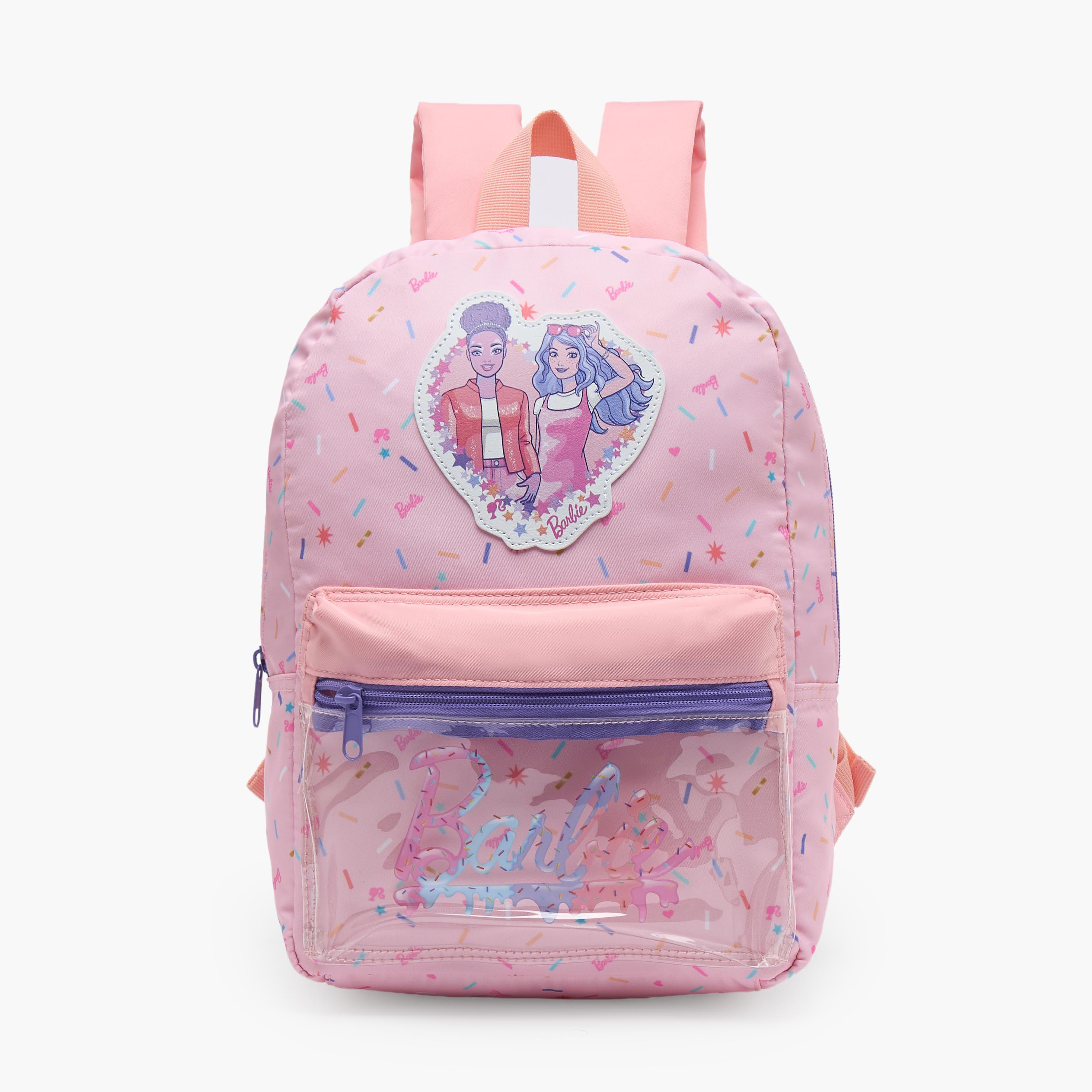شنطة ظهر مدرسية بأحزمة كتف مبطنة وزخارف باربي للبنات بعمر 13 سنة - 17 بوصة-school-bagsandbackpacks-backpacks-image-1
