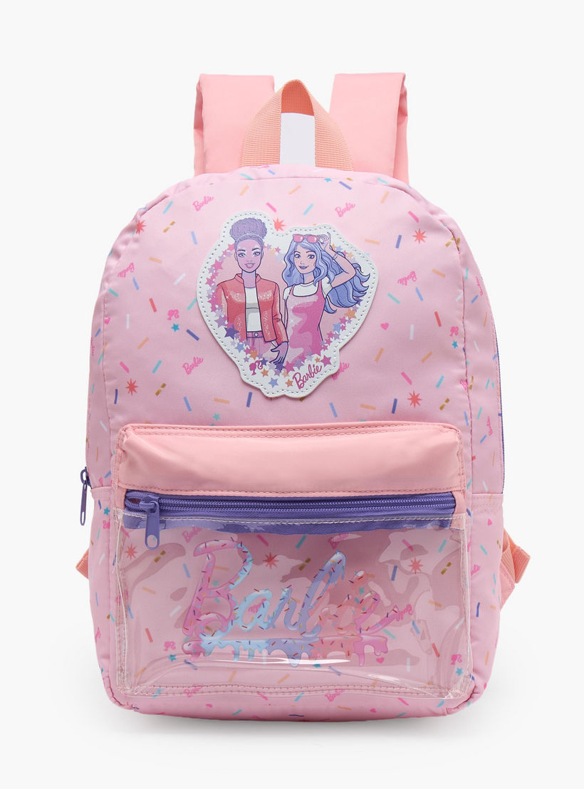 شنطة ظهر مدرسية بأحزمة كتف مبطنة وزخارف باربي للبنات بعمر 13 سنة - 17 بوصة-school-bagsandbackpacks-backpacks-image-1