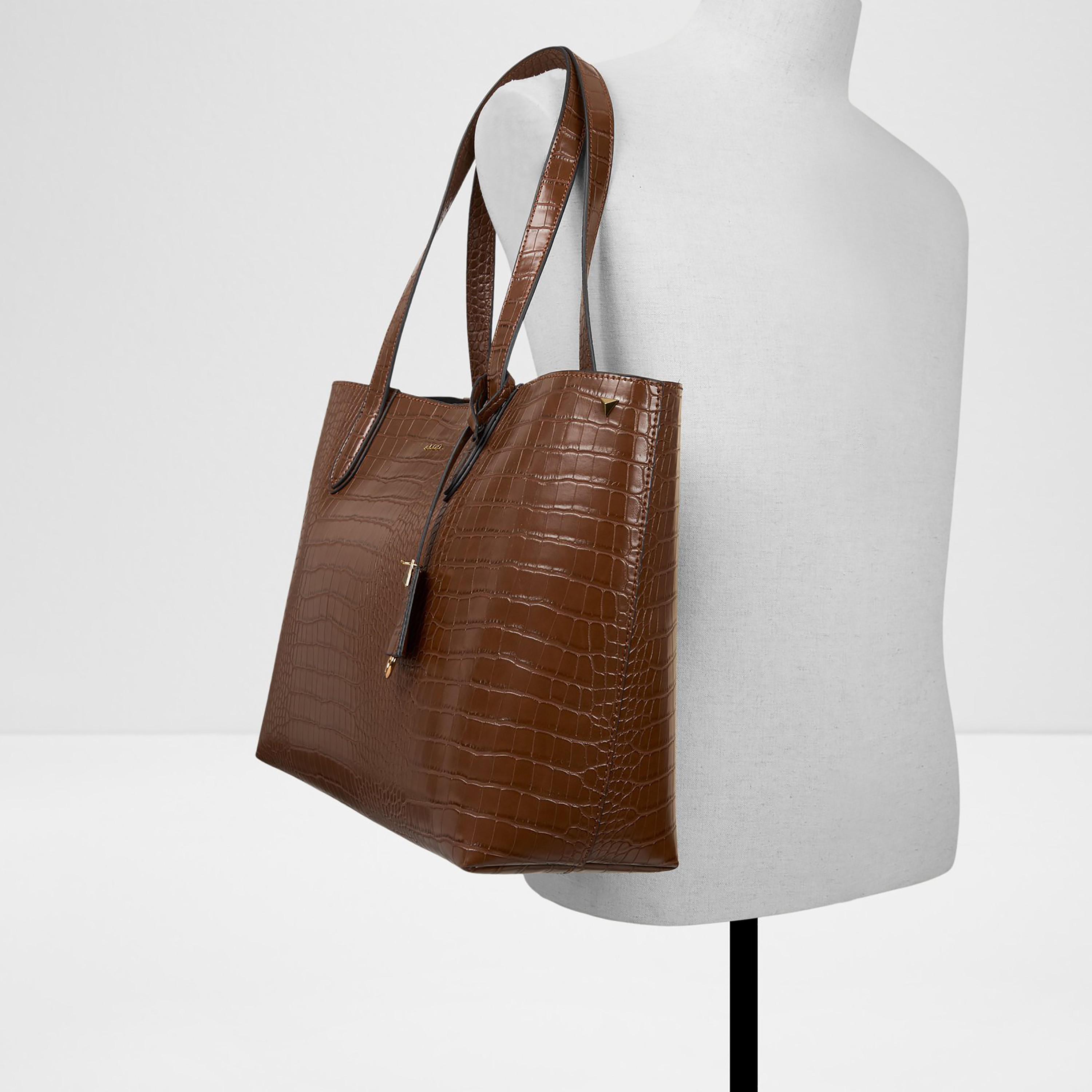 Aldo Tammera Croc-Textured Double Handle Tote Bag & Pouch with Magnetic Closure-women-bagsandwallets-handbags-image-4