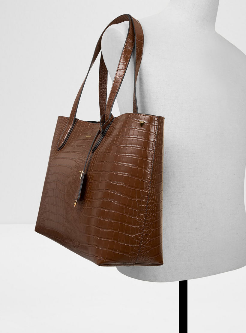 Aldo Tammera Croc-Textured Double Handle Tote Bag & Pouch with Magnetic Closure-women-bagsandwallets-handbags-image-4