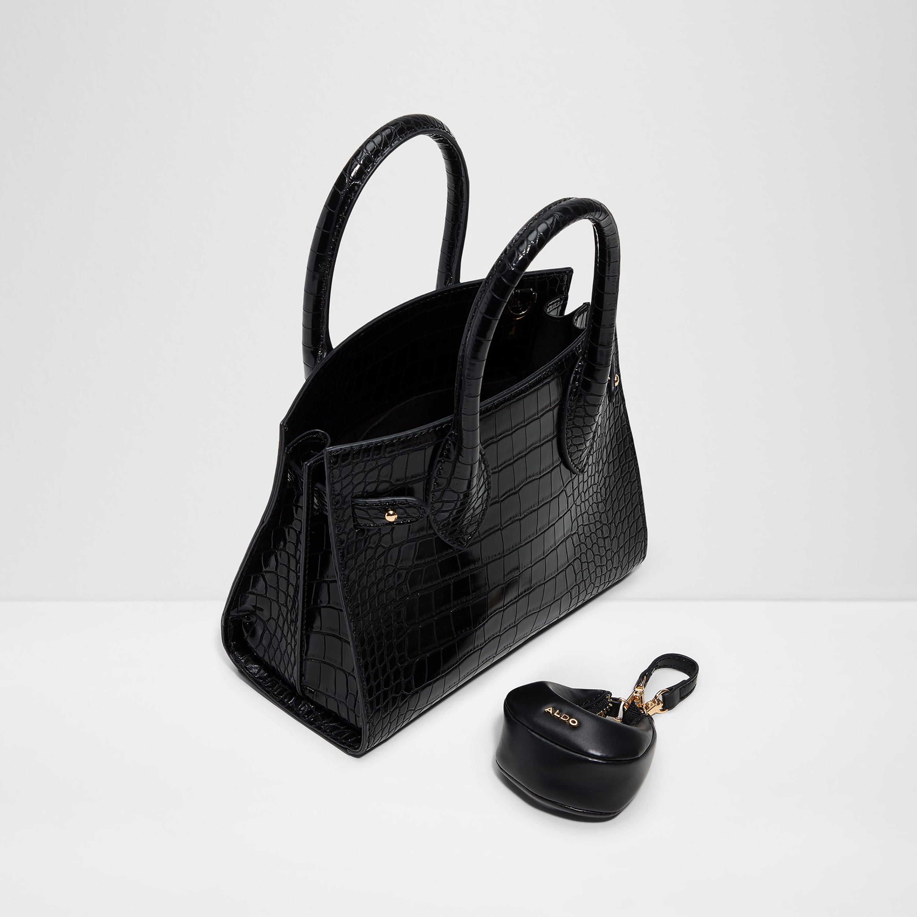 Aldo Auralie Croc-Textured Double Handle Satchel Bag & Pouch with Open Top & Strap-women-bagsandwallets-handbags-image-3