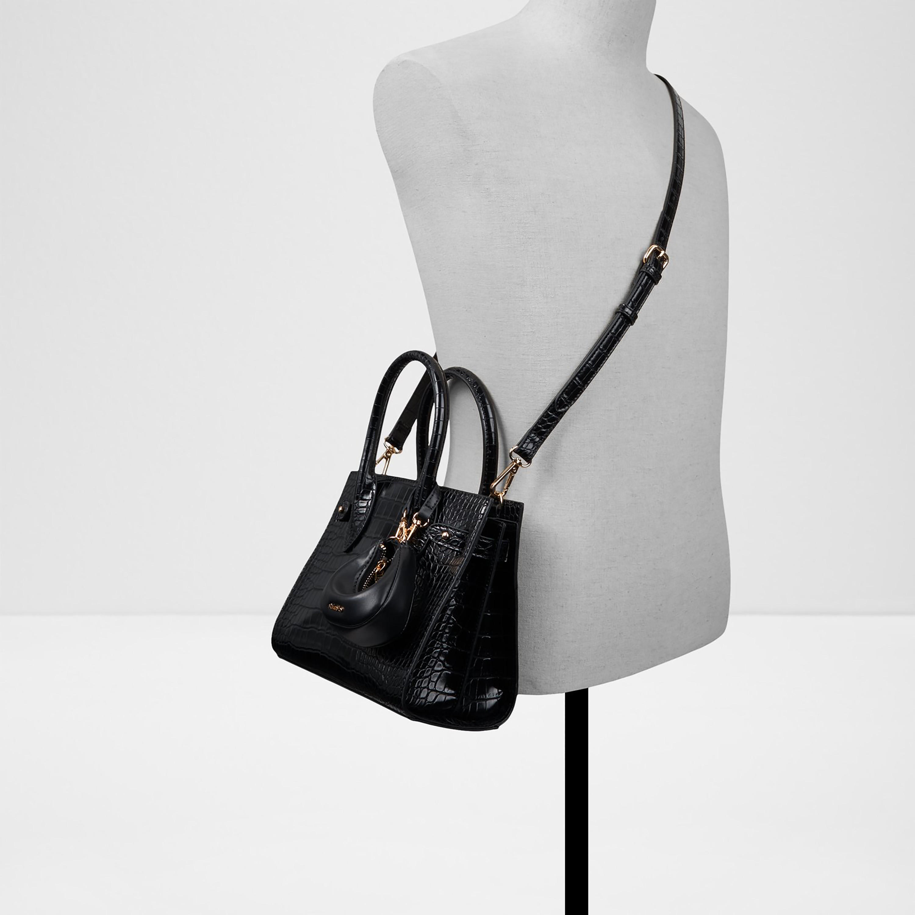 Aldo Auralie Croc-Textured Double Handle Satchel Bag & Pouch with Open Top & Strap-women-bagsandwallets-handbags-image-4