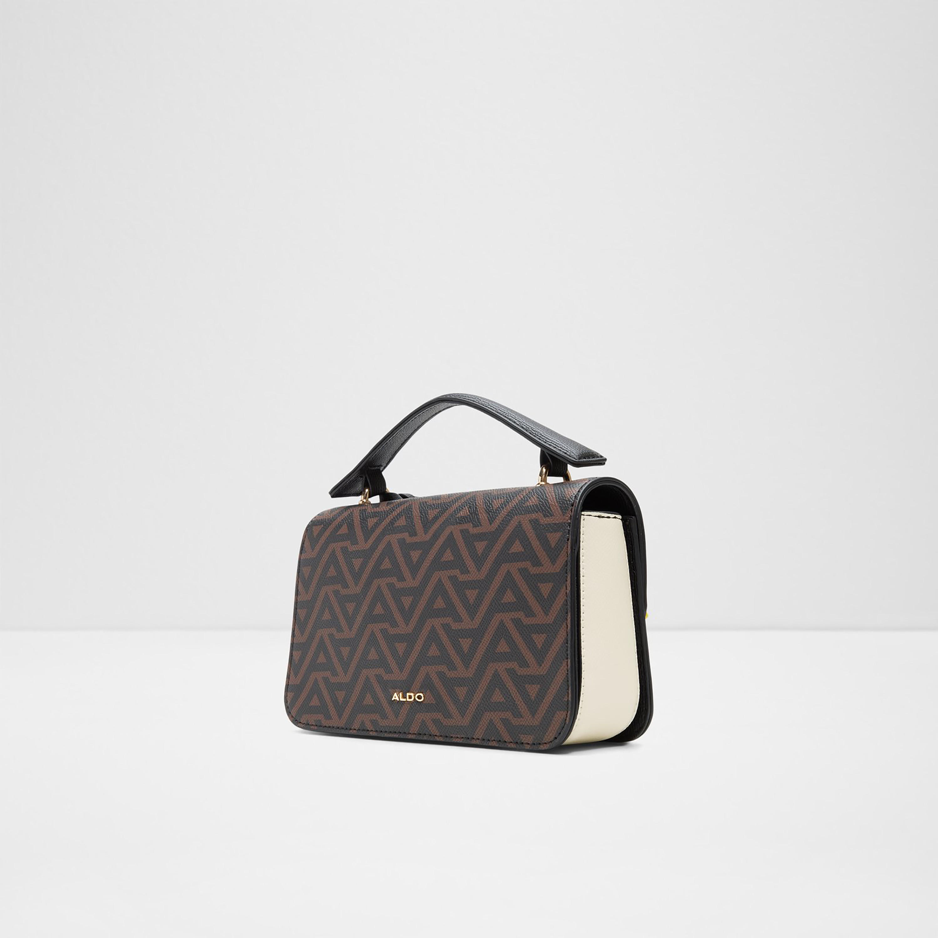 Aldo Haddie Monogram Top Handle Mini Satchel Bag with Flap Closure & Adjustable Strap-women-bagsandwallets-handbags-image-2