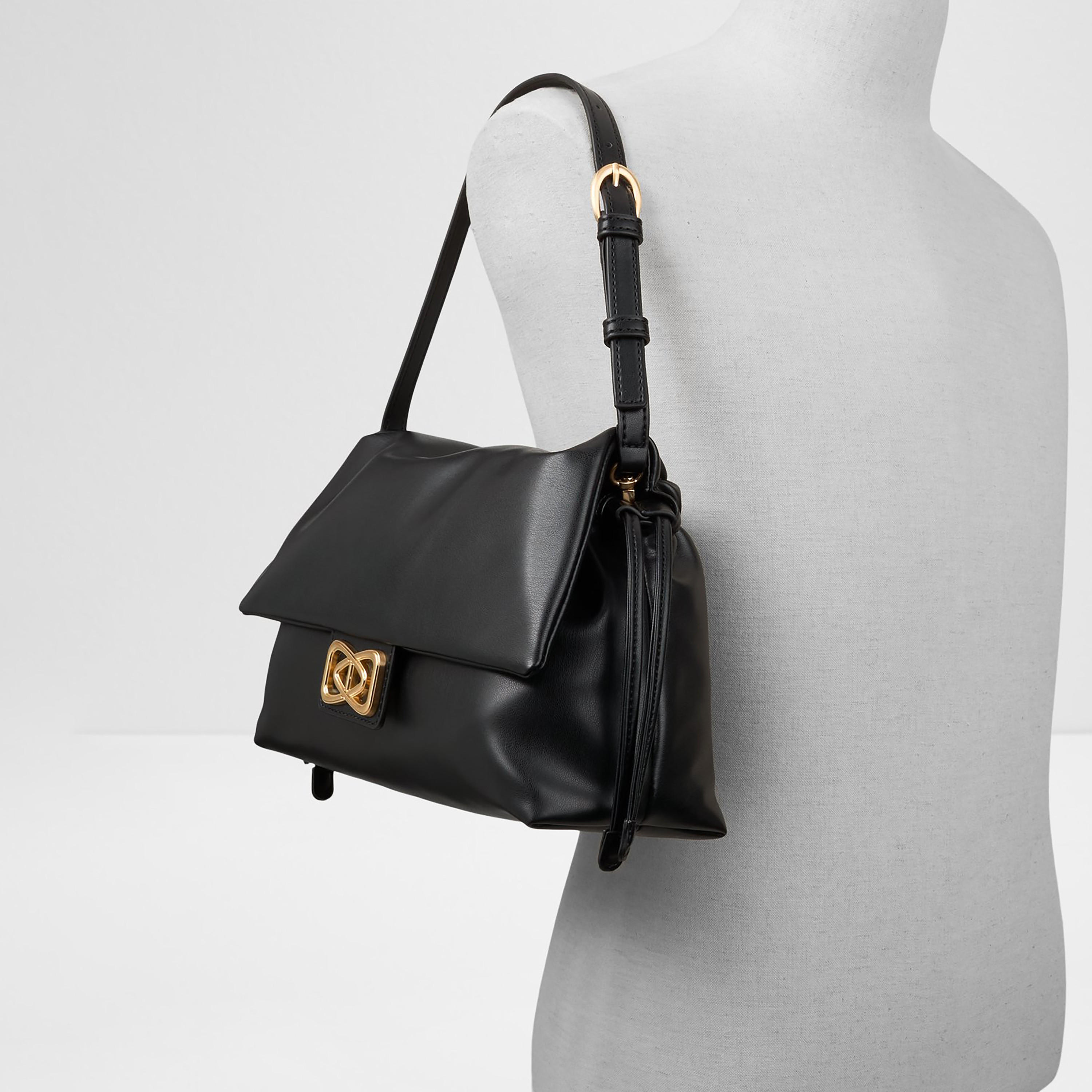 Aldo Eelinora Plain Single Handle Shoulder Bag with Flap Closure & Adjustable Strap-women-bagsandwallets-handbags-image-4