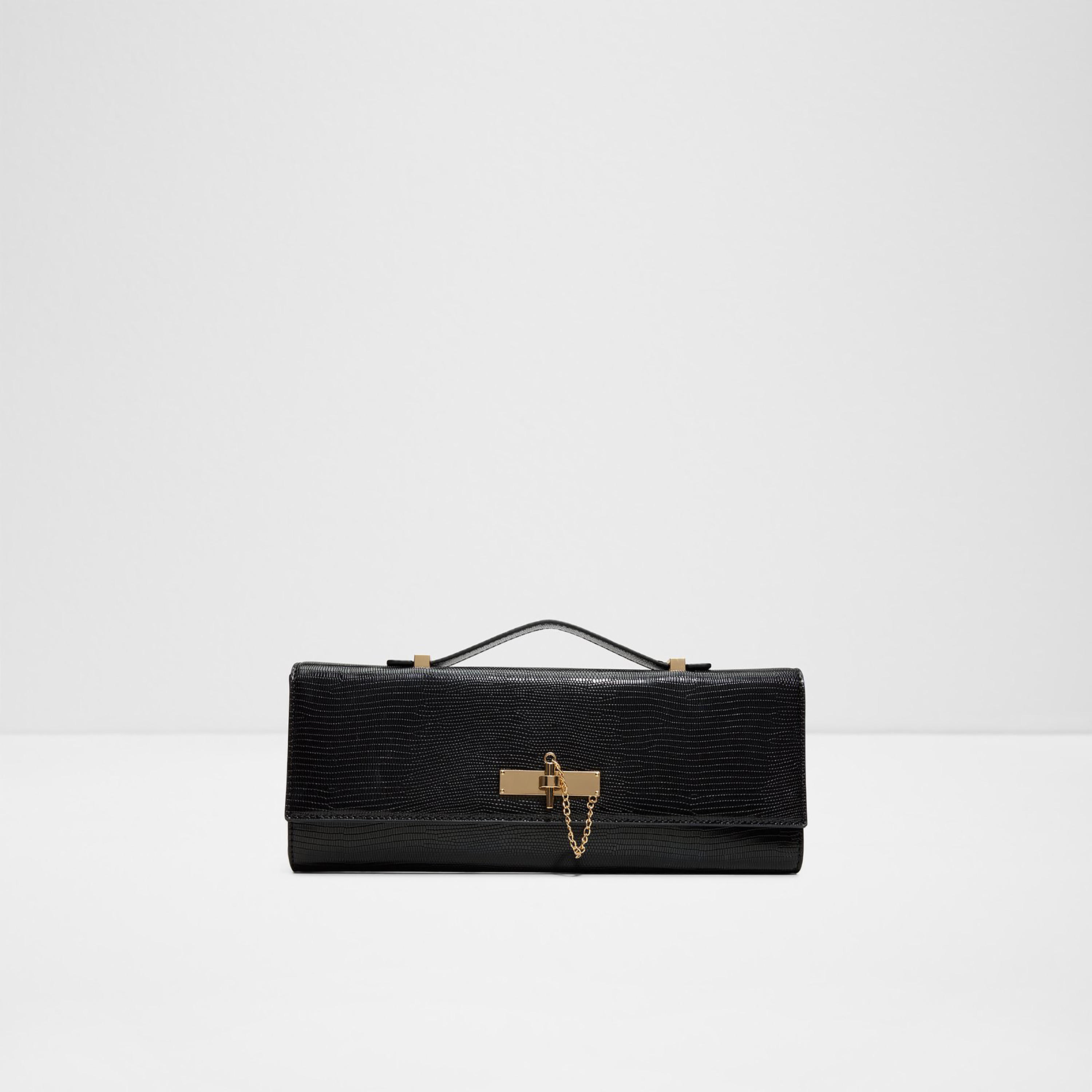 Aldo Roux Croc-Textured Clutch with Flap Closure and Adjustable Strap-women-bagsandwallets-handbags-image-1