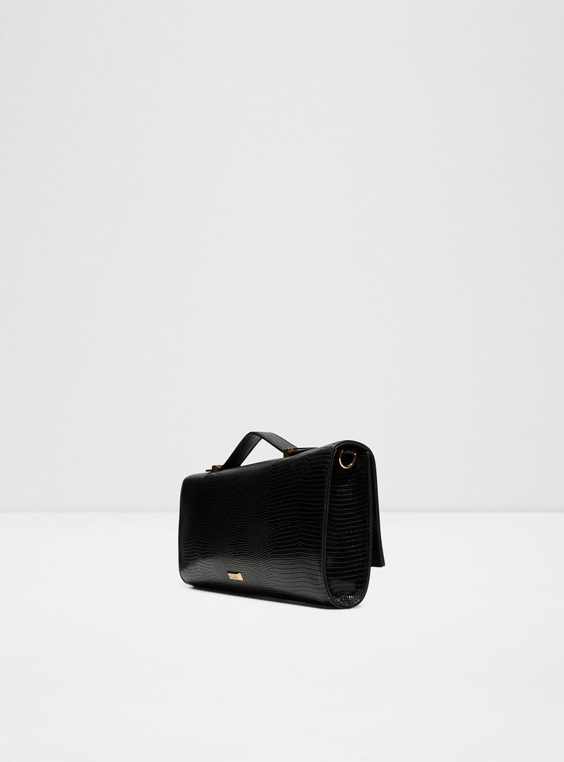 Aldo Roux Croc-Textured Clutch with Flap Closure and Adjustable Strap-women-bagsandwallets-handbags-image-2