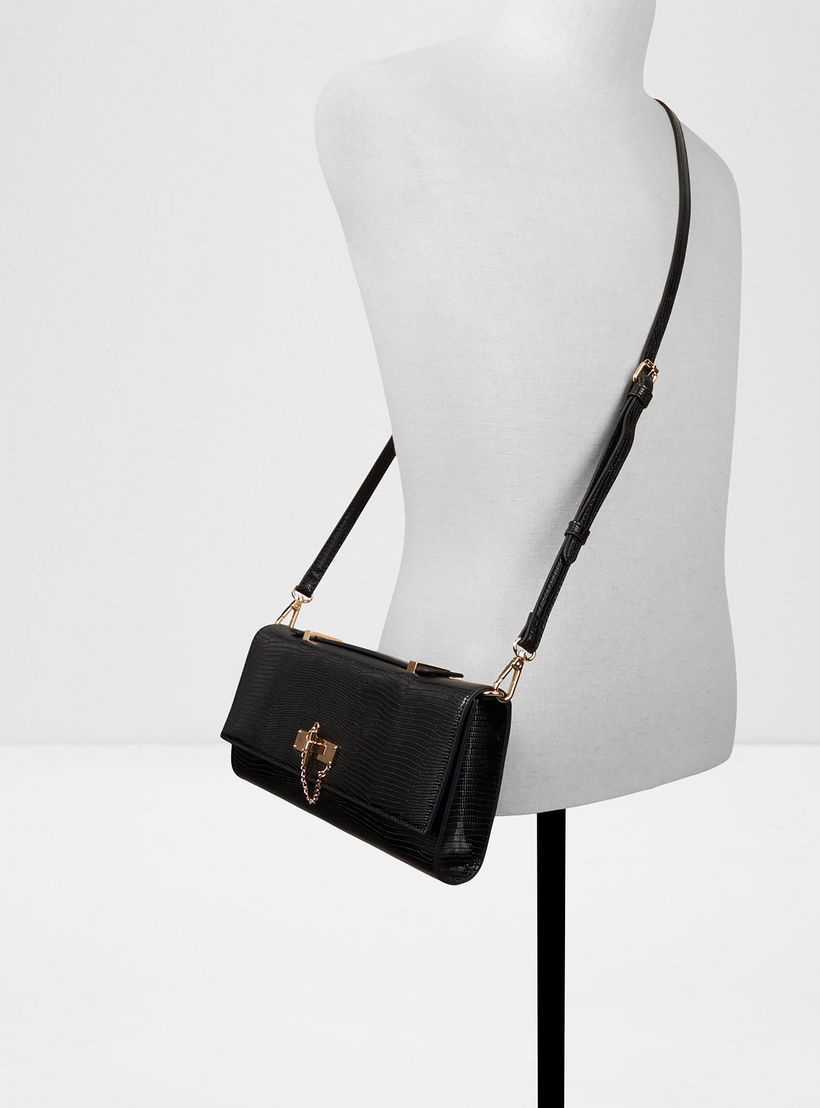 Aldo Roux Croc-Textured Clutch with Flap Closure and Adjustable Strap-women-bagsandwallets-handbags-image-4