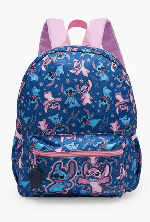 Disney Stitch and Angel Print School Backpack for Girls 5-8 Years with Padded Straps - 13 inches-school-image-1