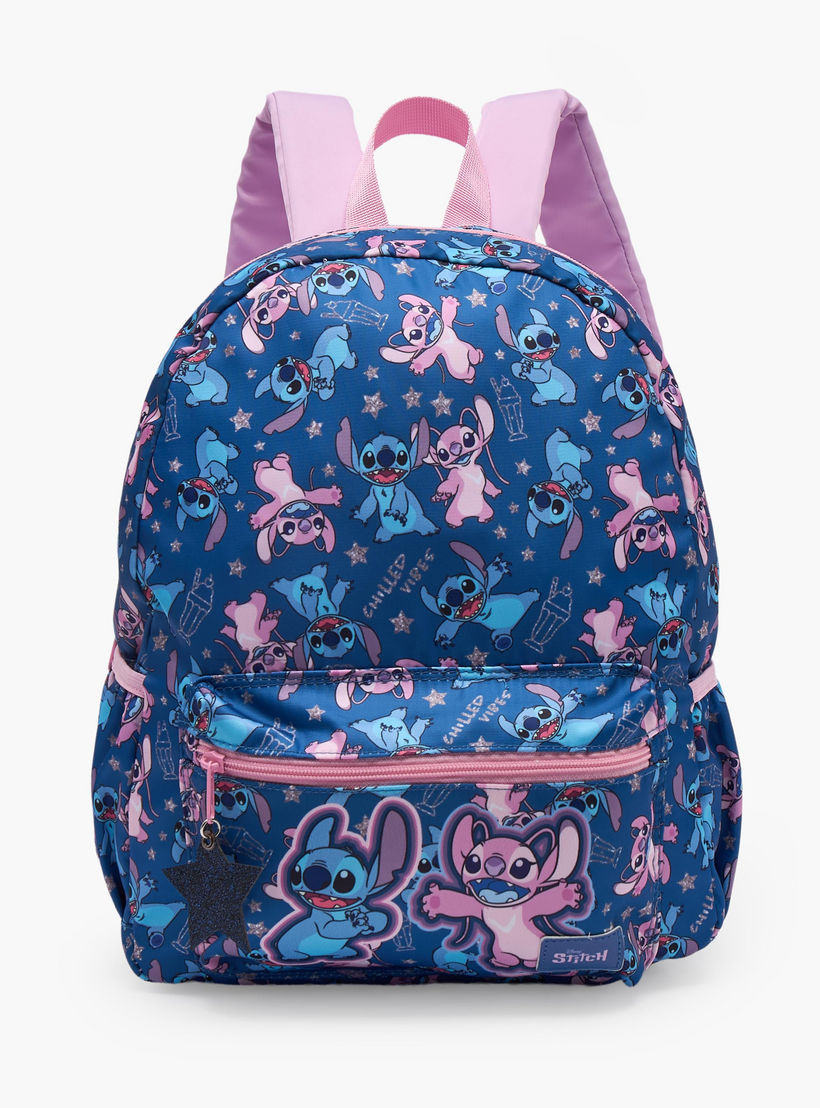 Disney Stitch and Angel Print School Backpack for Girls 5-8 Years with Padded Straps - 13 inches-school-bagsandbackpacks-backpacks-image-1