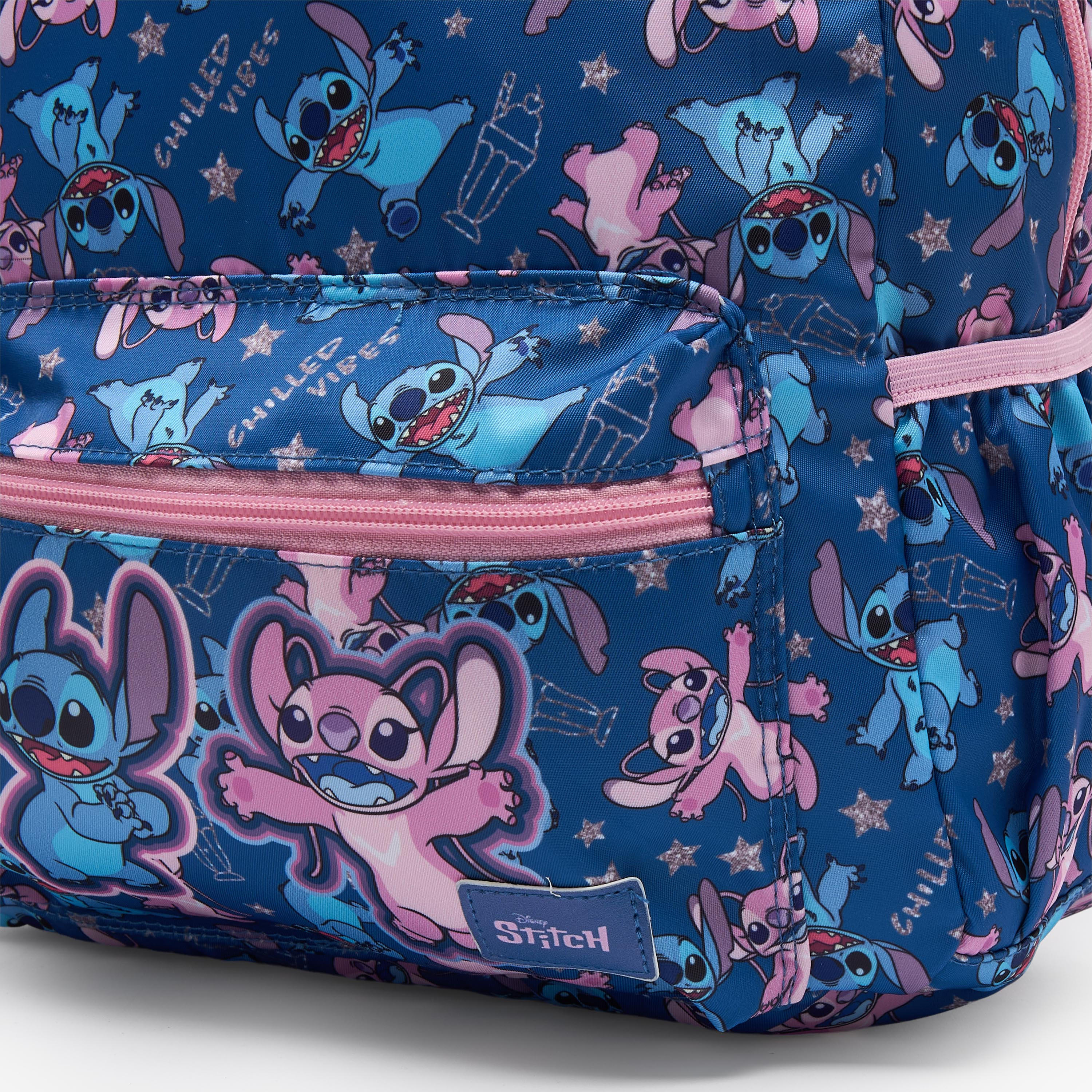 Disney Stitch and Angel Print School Backpack for Girls 5-8 Years with Padded Straps - 13 inches-school-bagsandbackpacks-backpacks-image-3