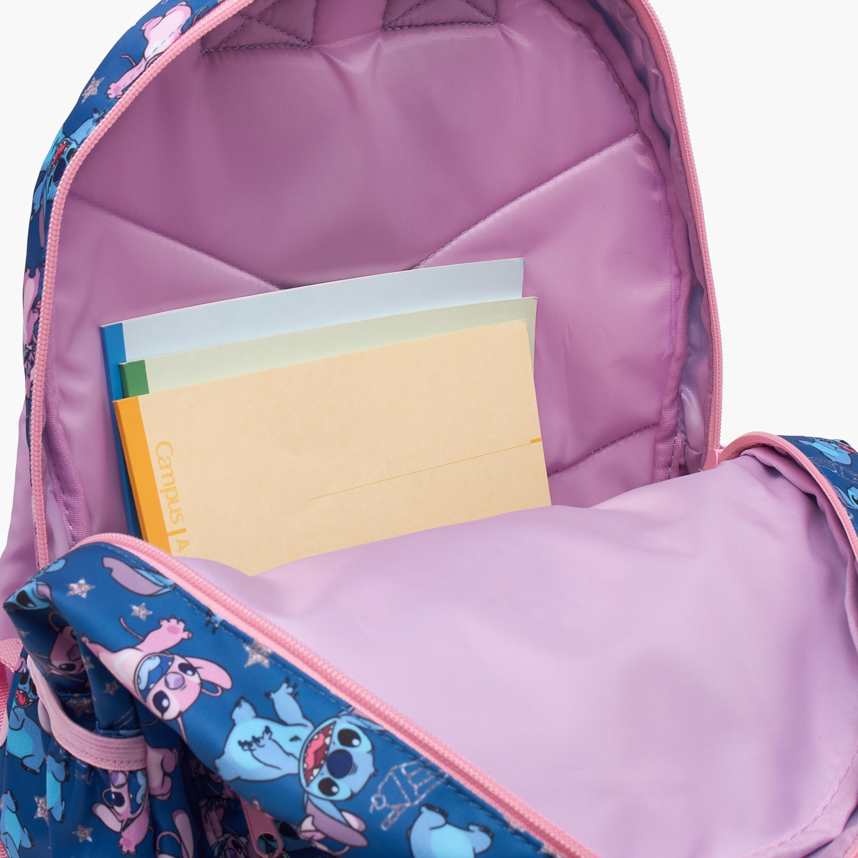 Disney Stitch and Angel Print School Backpack for Girls 5-8 Years with Padded Straps - 13 inches-school-bagsandbackpacks-backpacks-image-5