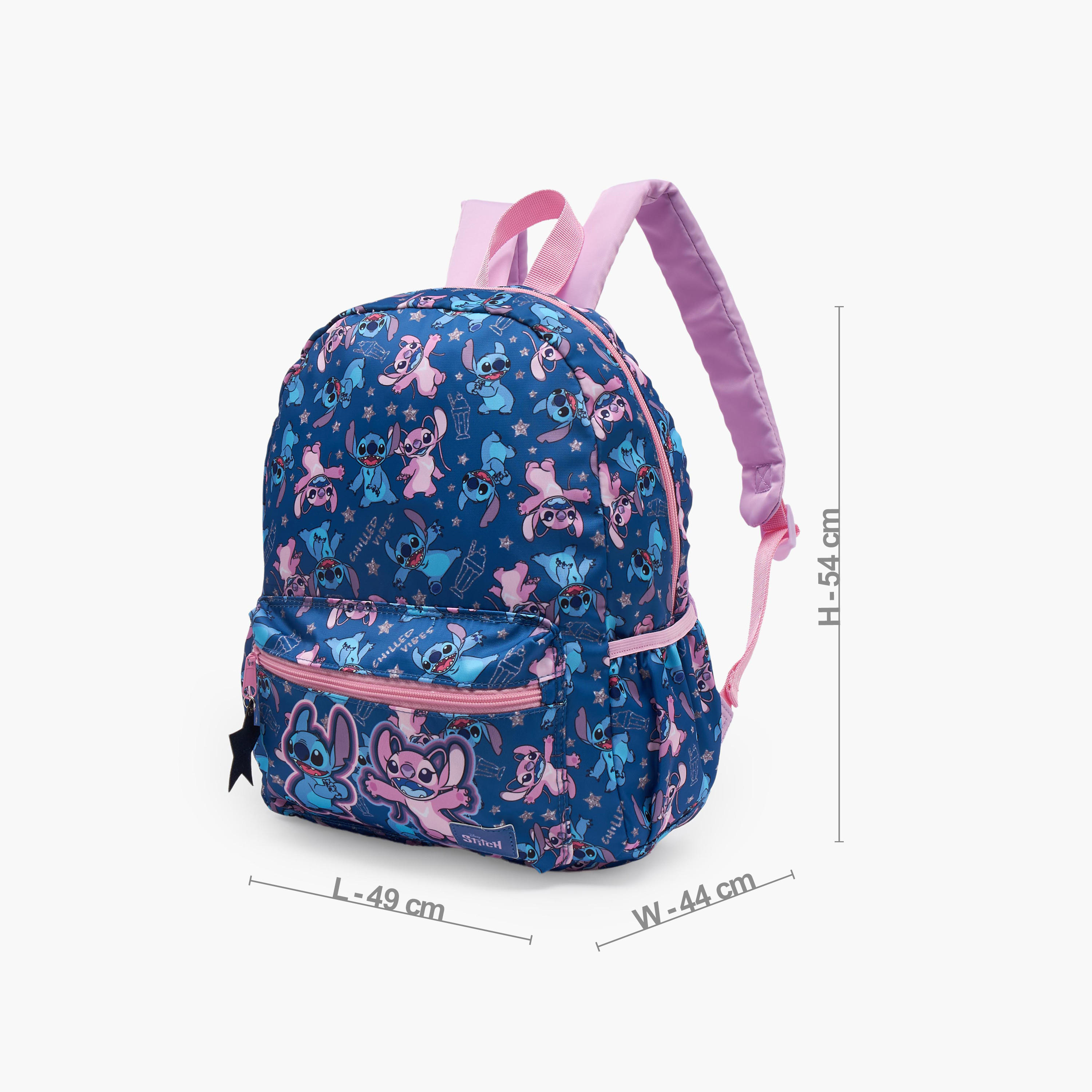 Disney Stitch and Angel Print School Backpack for Girls 5-8 Years with Padded Straps - 13 inches-school-bagsandbackpacks-backpacks-image-6