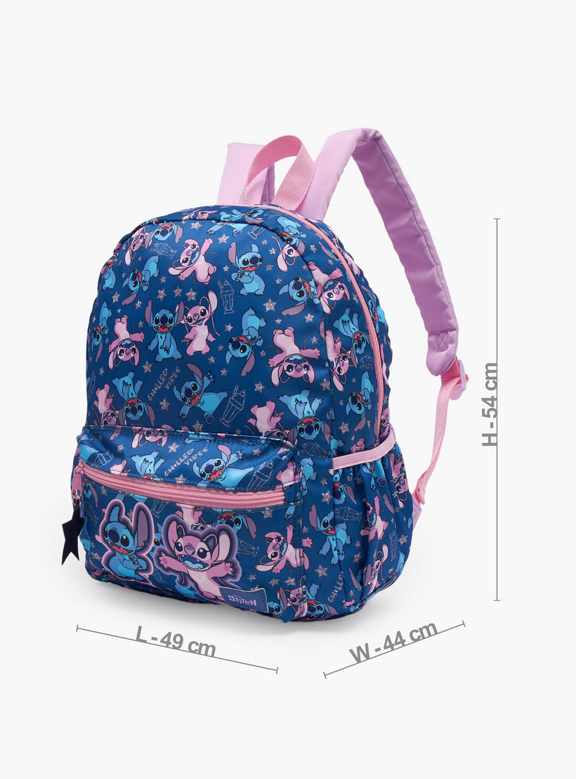 Disney Stitch and Angel Print School Backpack for Girls 5-8 Years with Padded Straps - 13 inches-school-bagsandbackpacks-backpacks-image-6