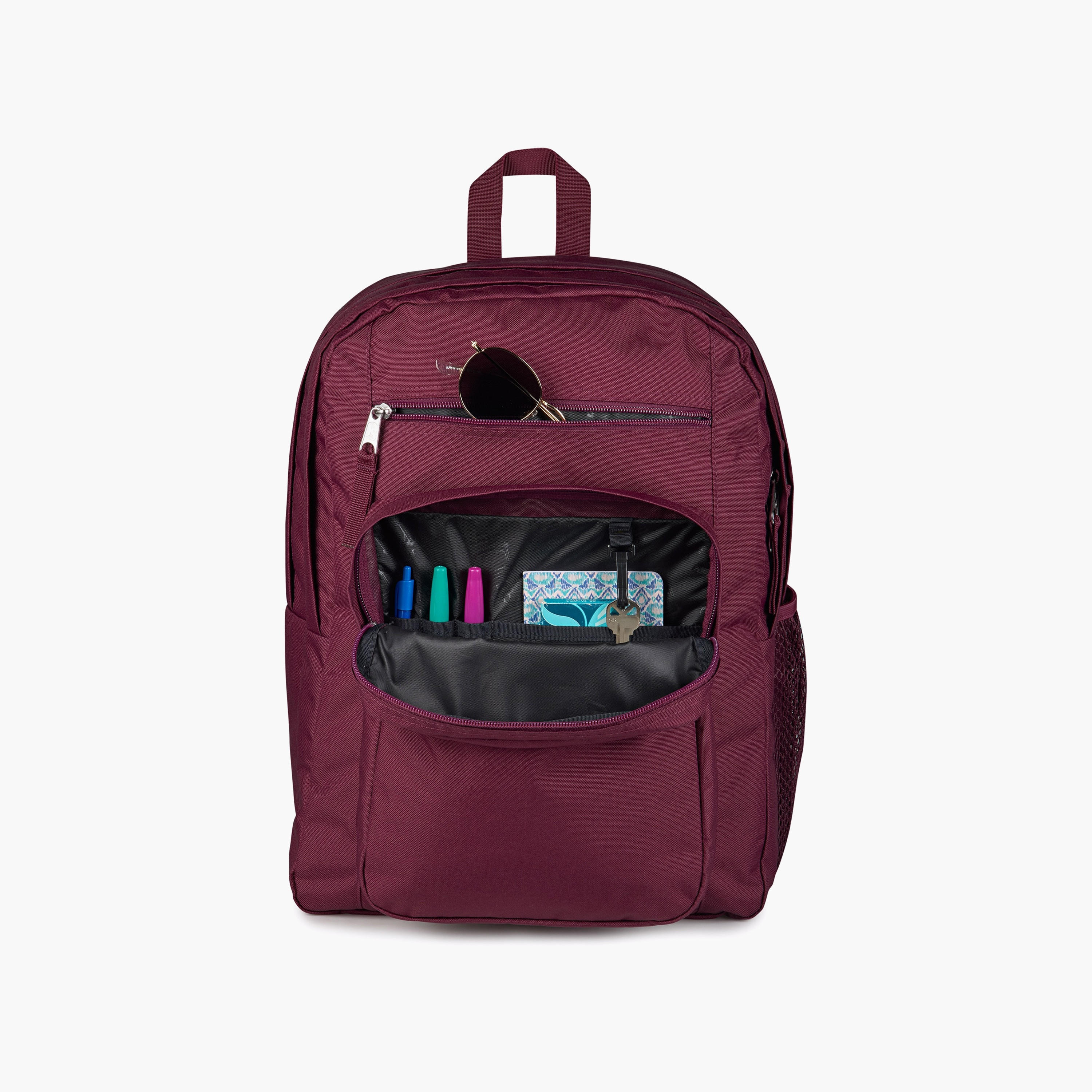 Backpack-Big Student-2 Cmprt-34 Ltr- (214|Woven Polyester) Cherry Laquer \ 19X32.5X43.5-school-bagsandbackpacks-backpacks-image-4