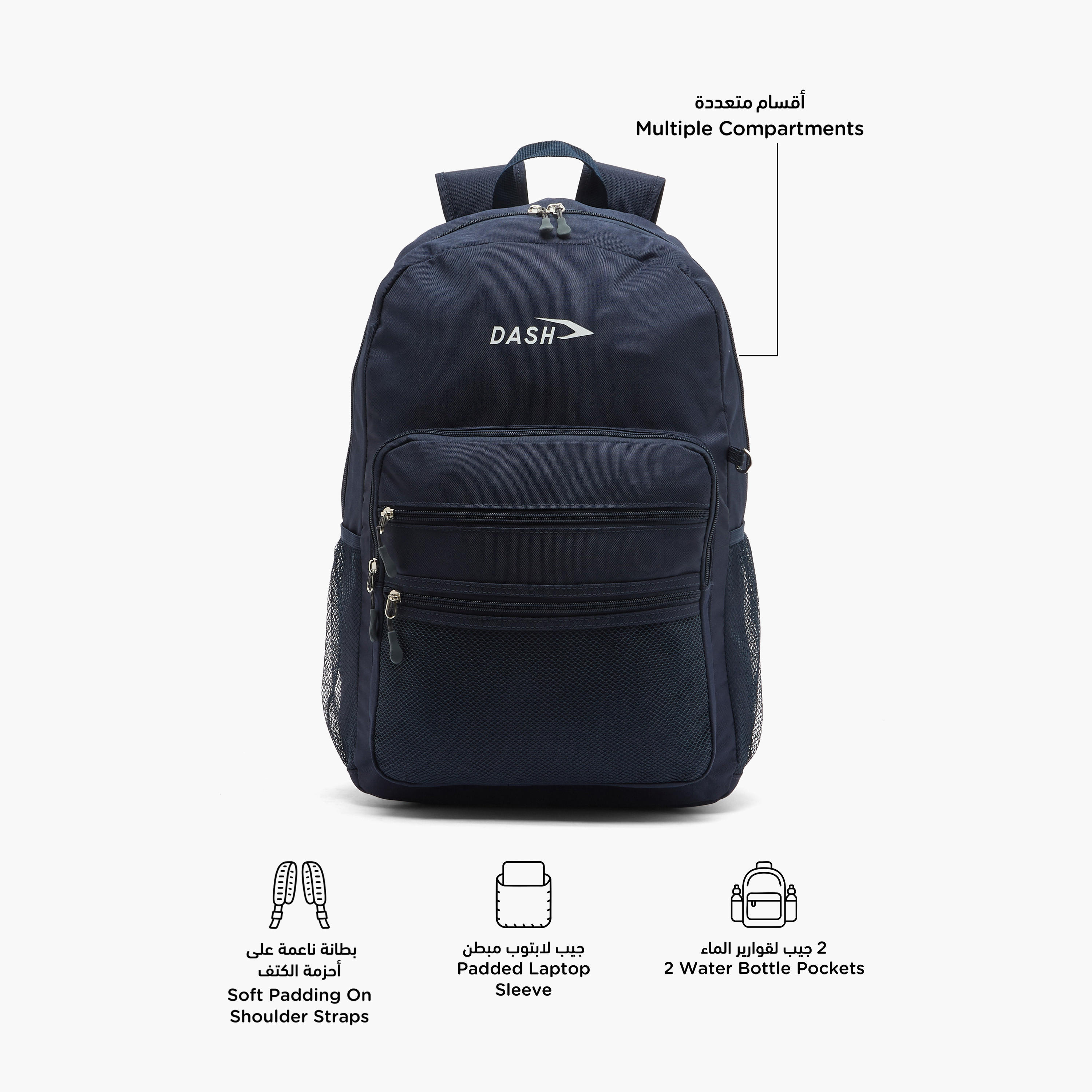 Dash Solid 2-Piece School Backpack Set for Kids 13 Years+ with Pencil Pouch-school-bagsandbackpacks-backpacks-image-2