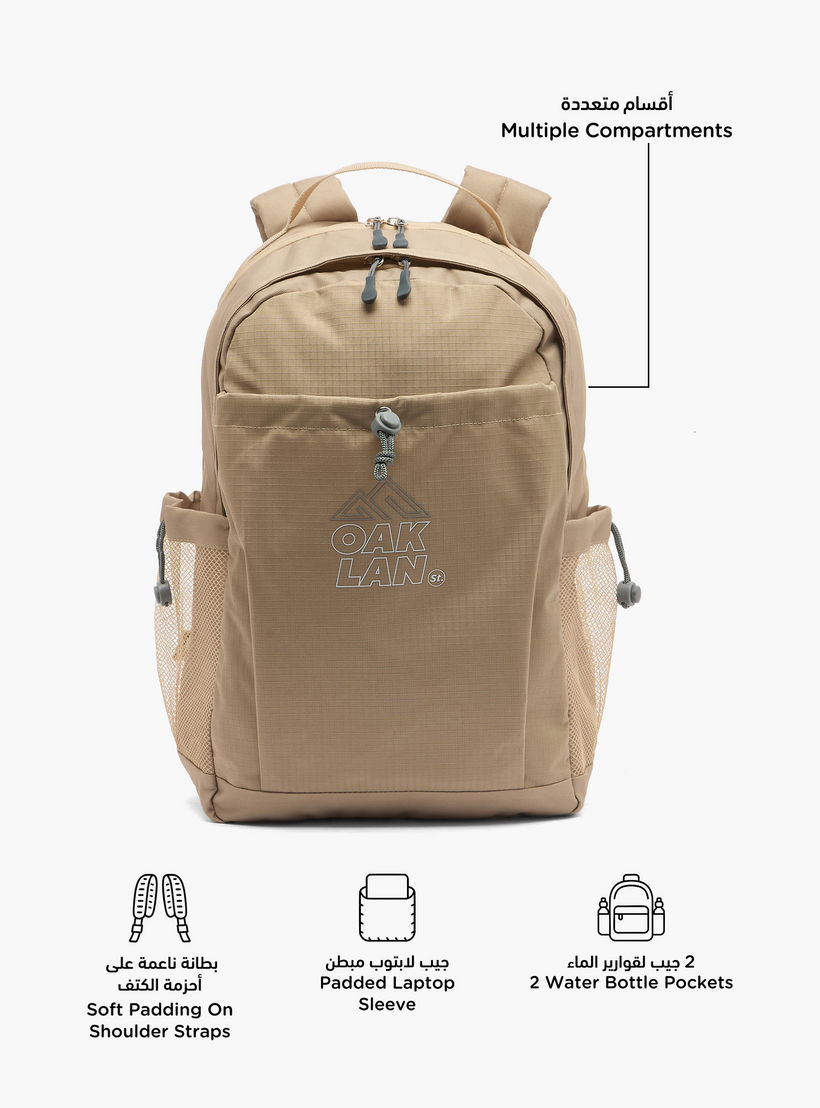 Oaklan by Shoexpress Logo Print Backpack for Kids 13 Years+ with Padded Shoulder Straps-boys-accessories-bagsandbackpacks-image-2